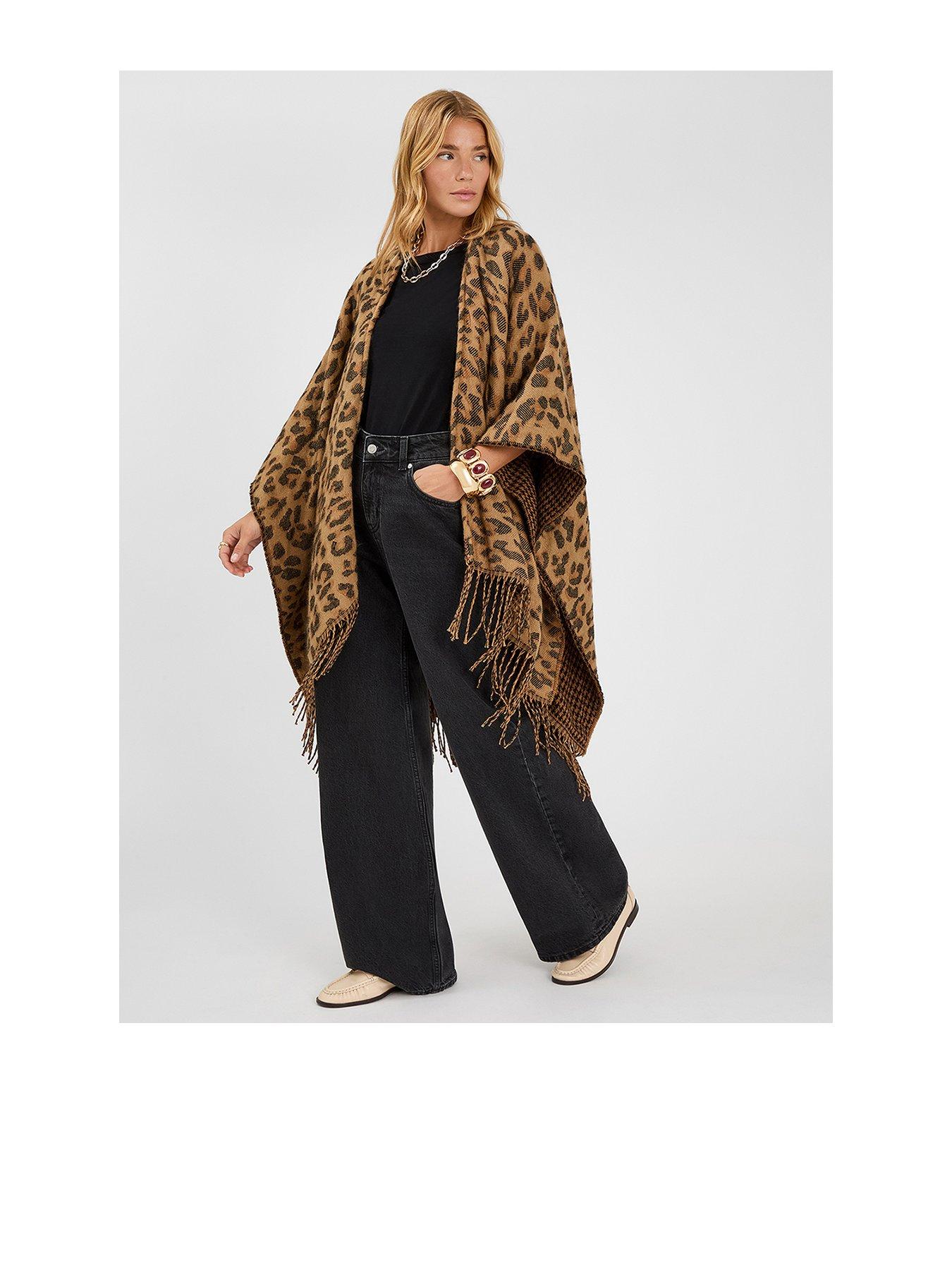 undefined Leopard Print Poncho