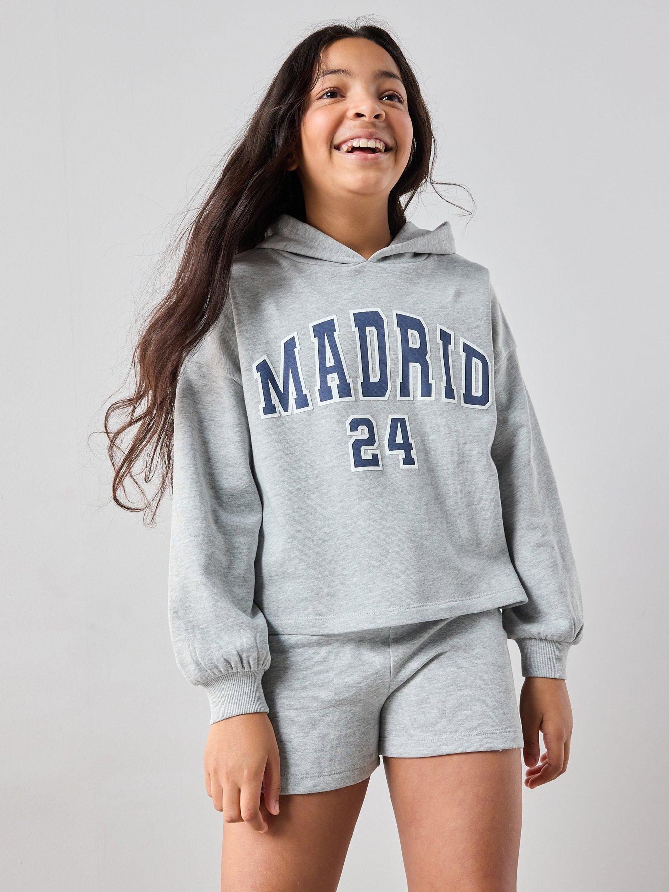 the-very-collection-girls-sweat-hoodie-and-shorts-madrid-slogan-set-grey