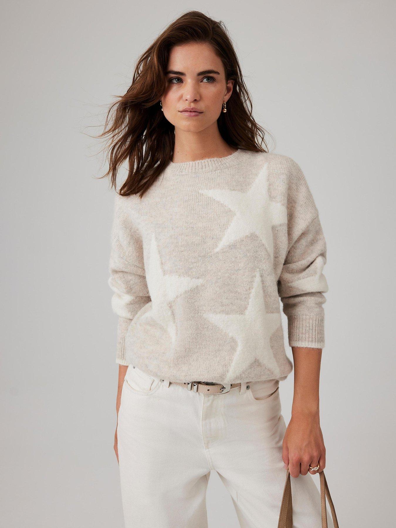 Image 3 of 6 of Mint Velvet Stone Star Jumper - Cream