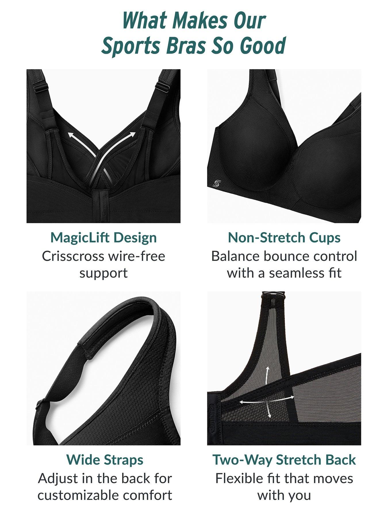  image of glamorise-1006-sport-bra-charcoal-grey