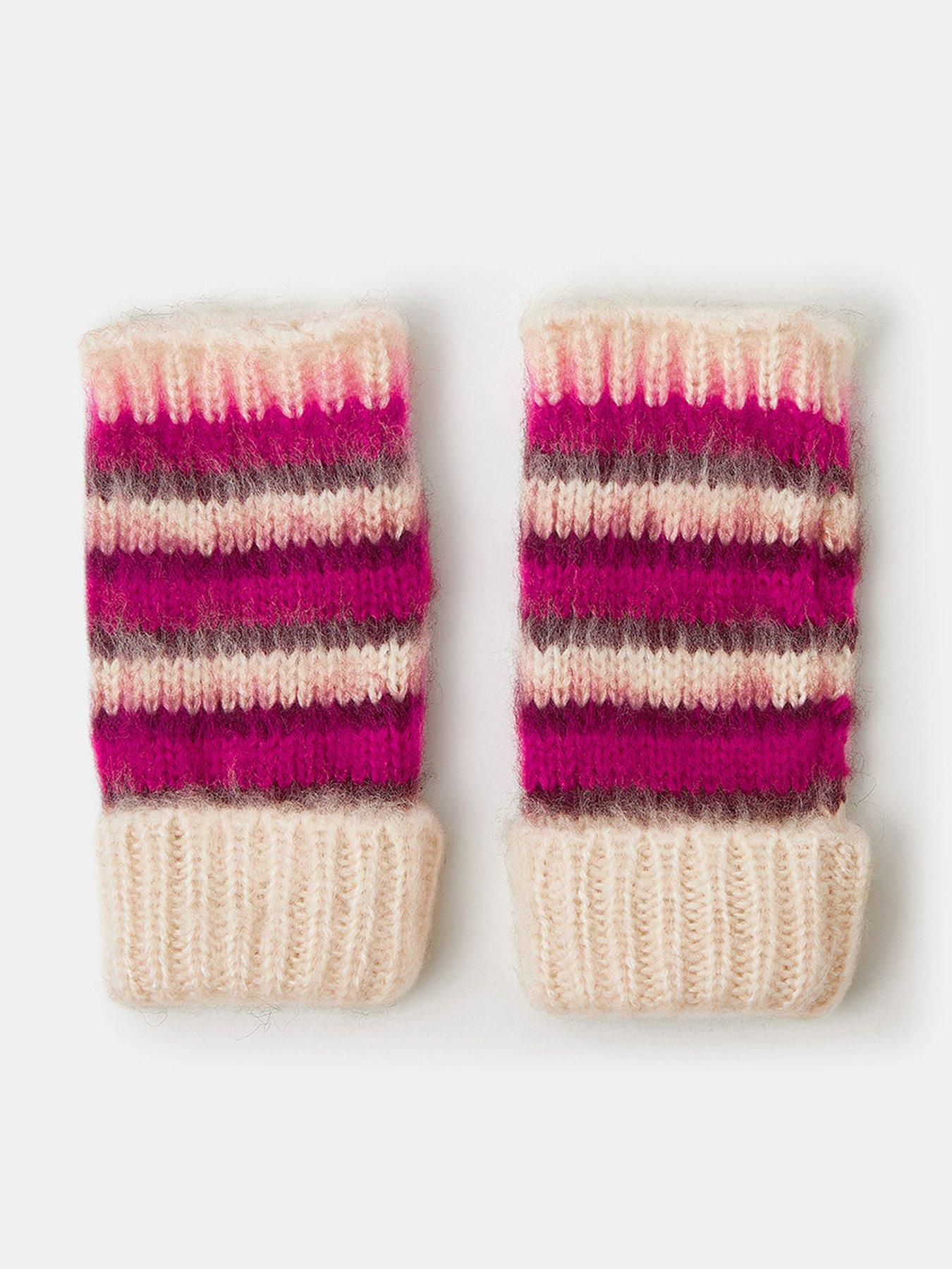 undefined Brushed Stripe Fingerless Gloves