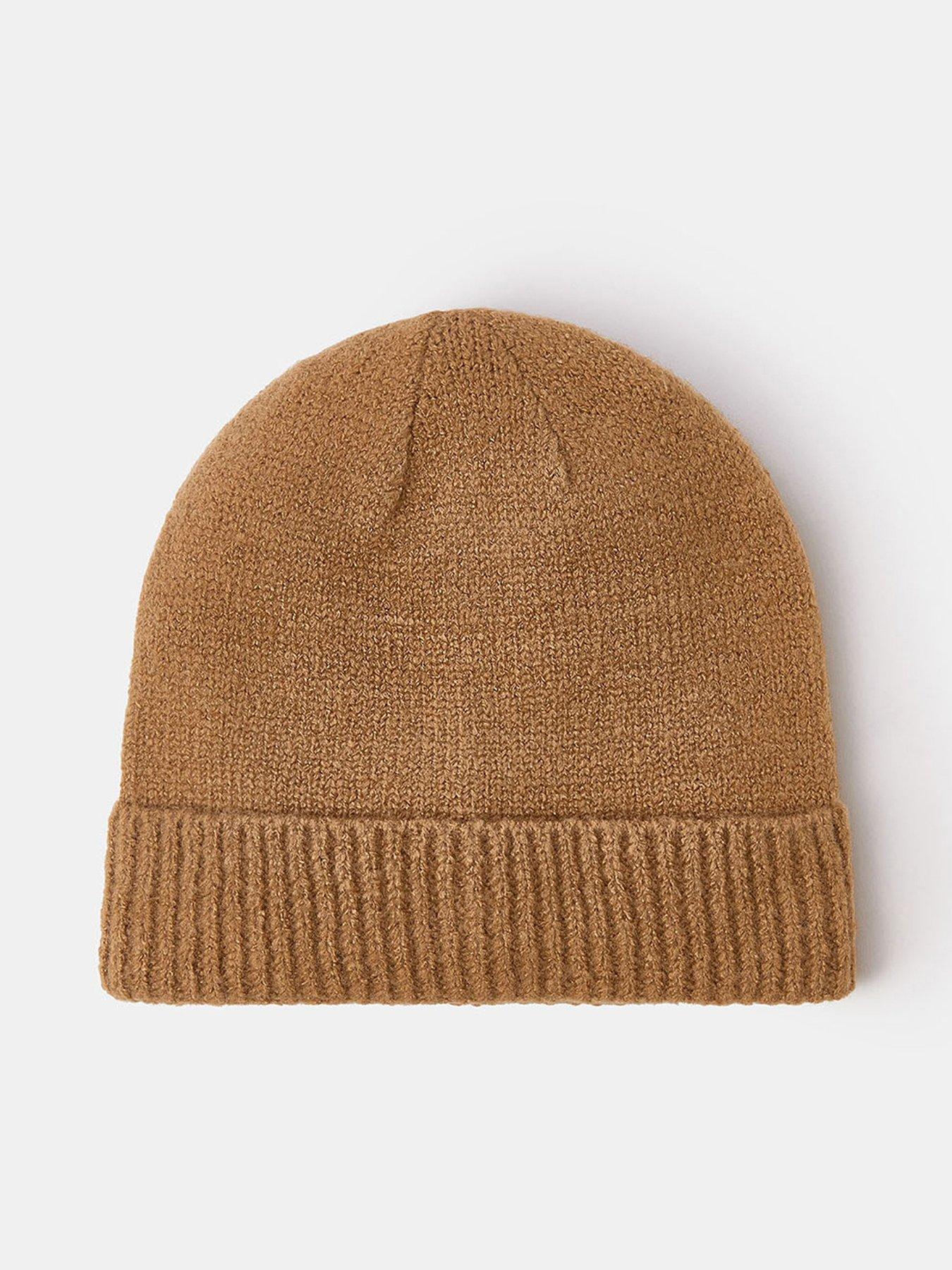 undefined Plain Beanie Hat - Camel