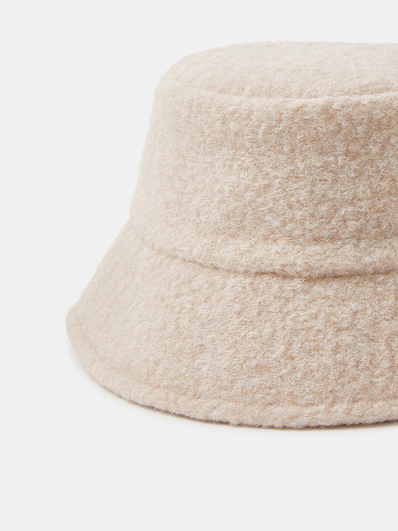 Image 2 of 2 of Accessorize Borg Bucket Hat - Cream