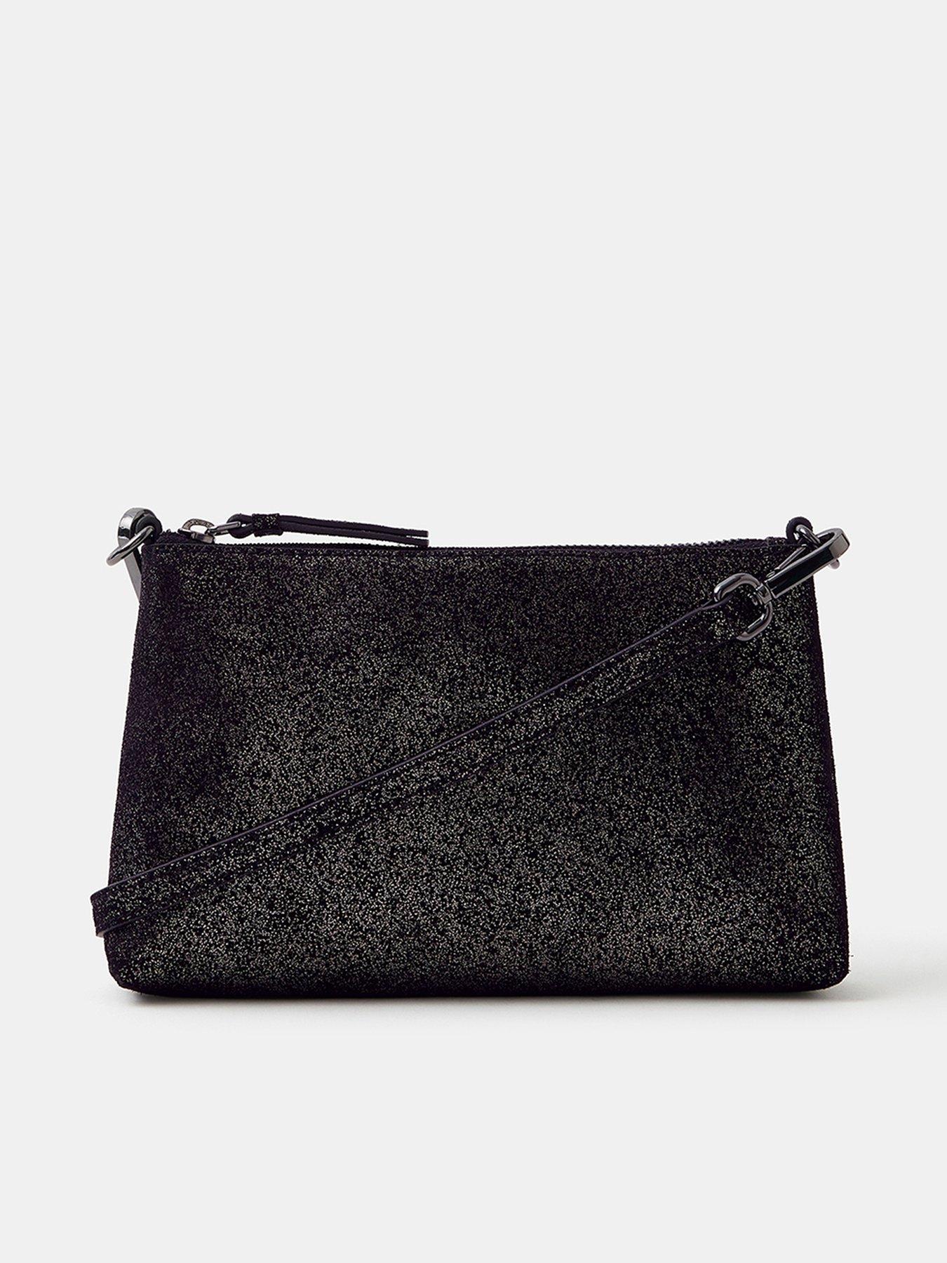  image of accessorize-metallic-crossbody-bag-black