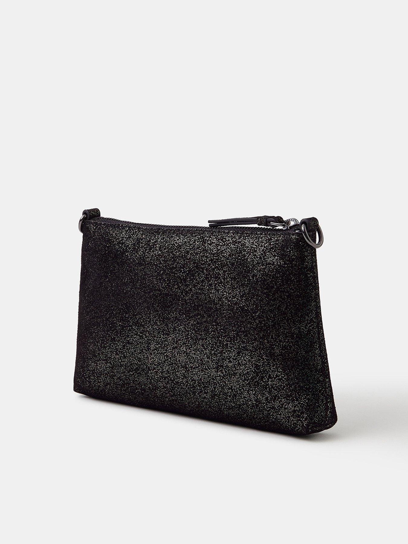  image of accessorize-metallic-crossbody-bag-black