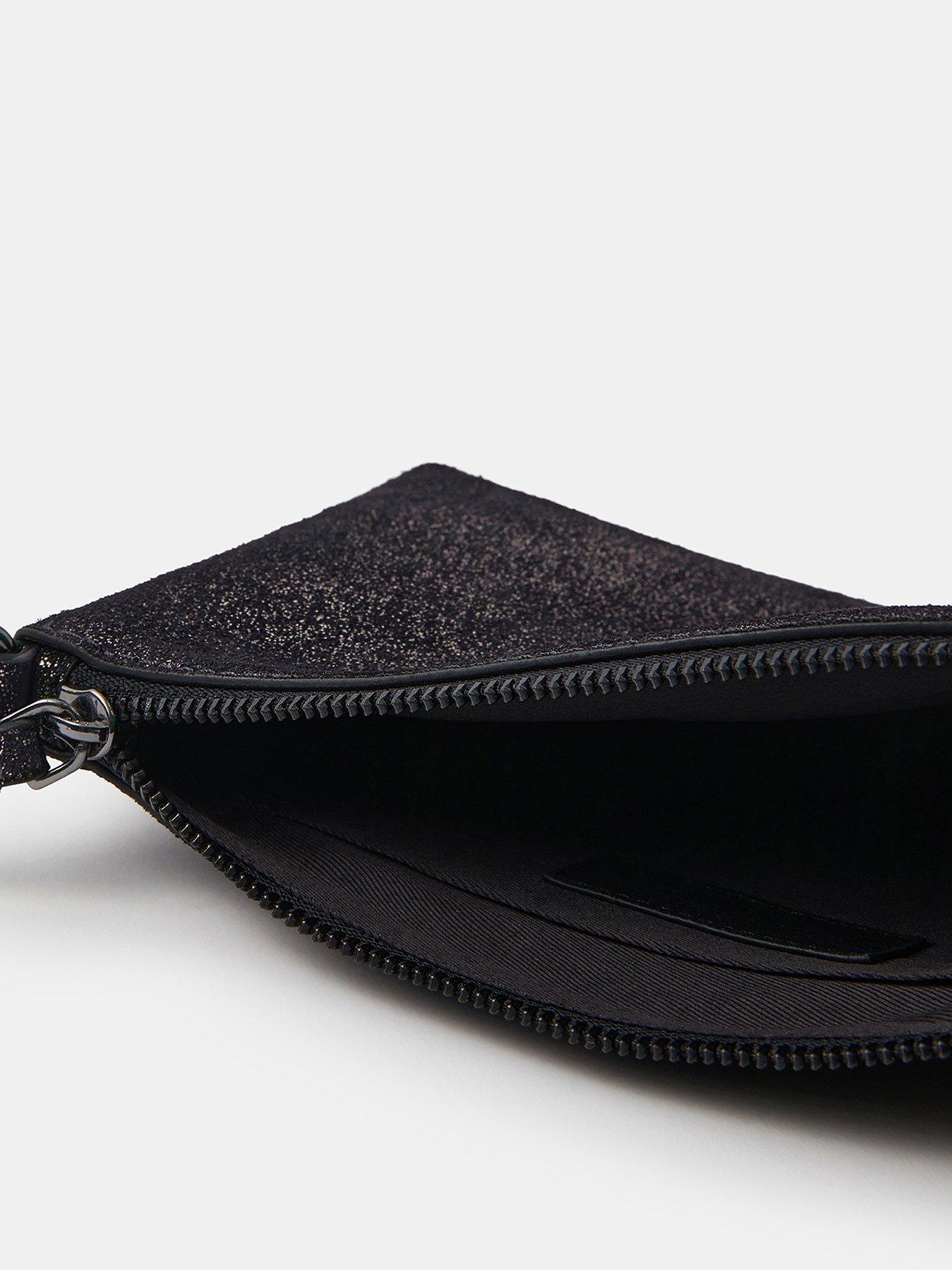  image of accessorize-metallic-crossbody-bag-black