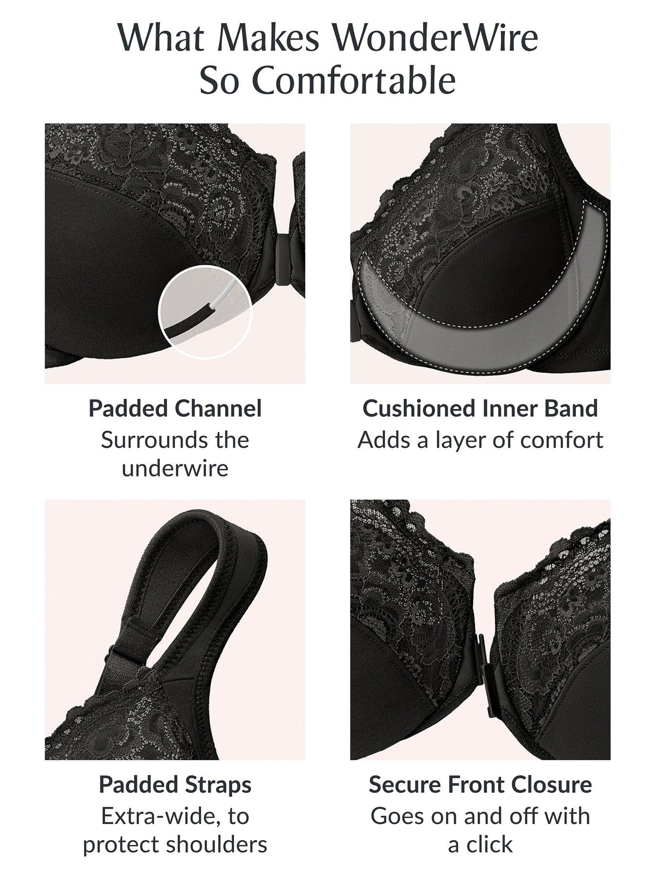  image of glamorise-1245-wonder-wire-bra-cafe-print