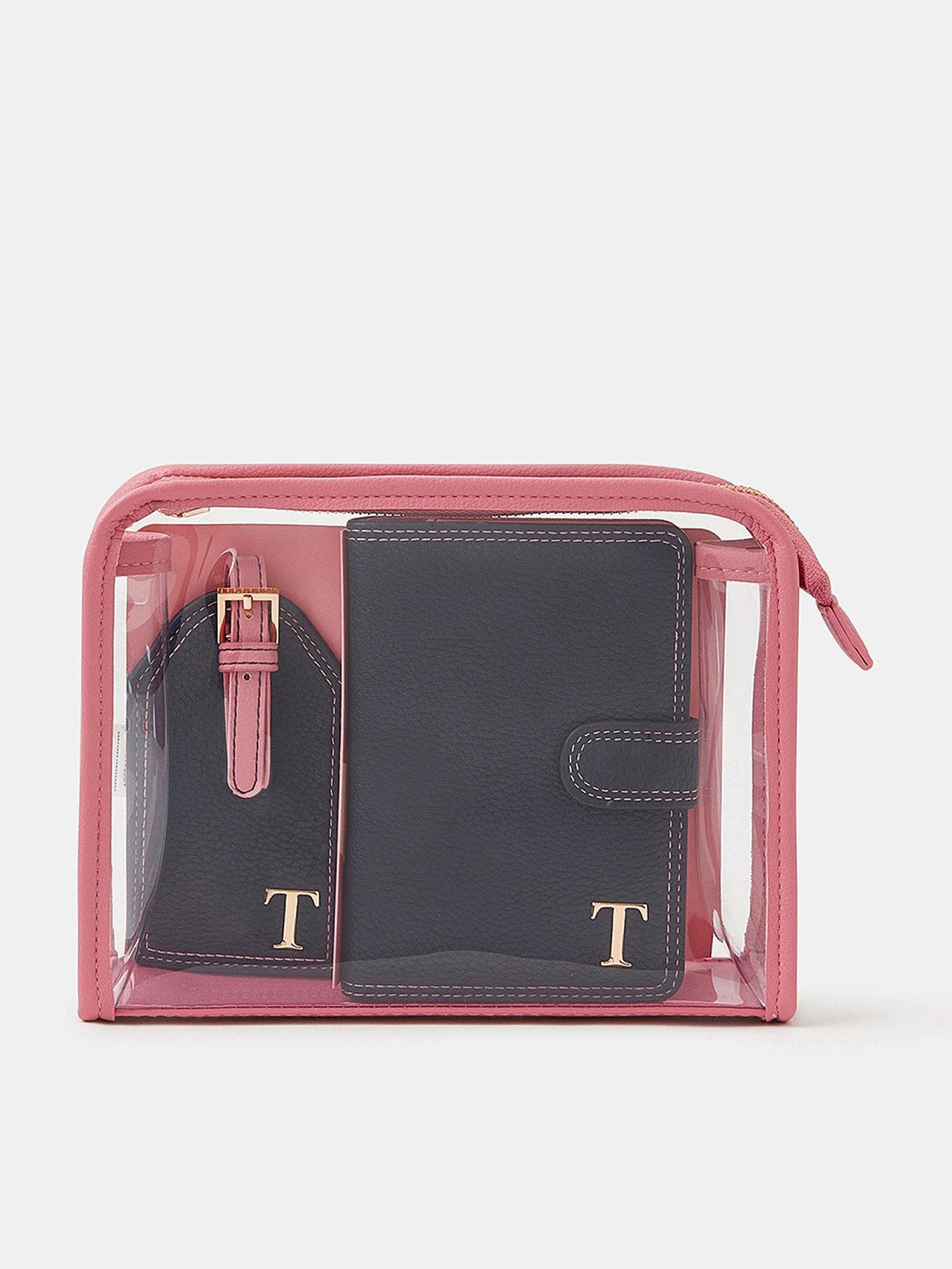 Image 1 of 5 of Accessorize Initial Passport Holder &amp; Luggage Tag - Blue