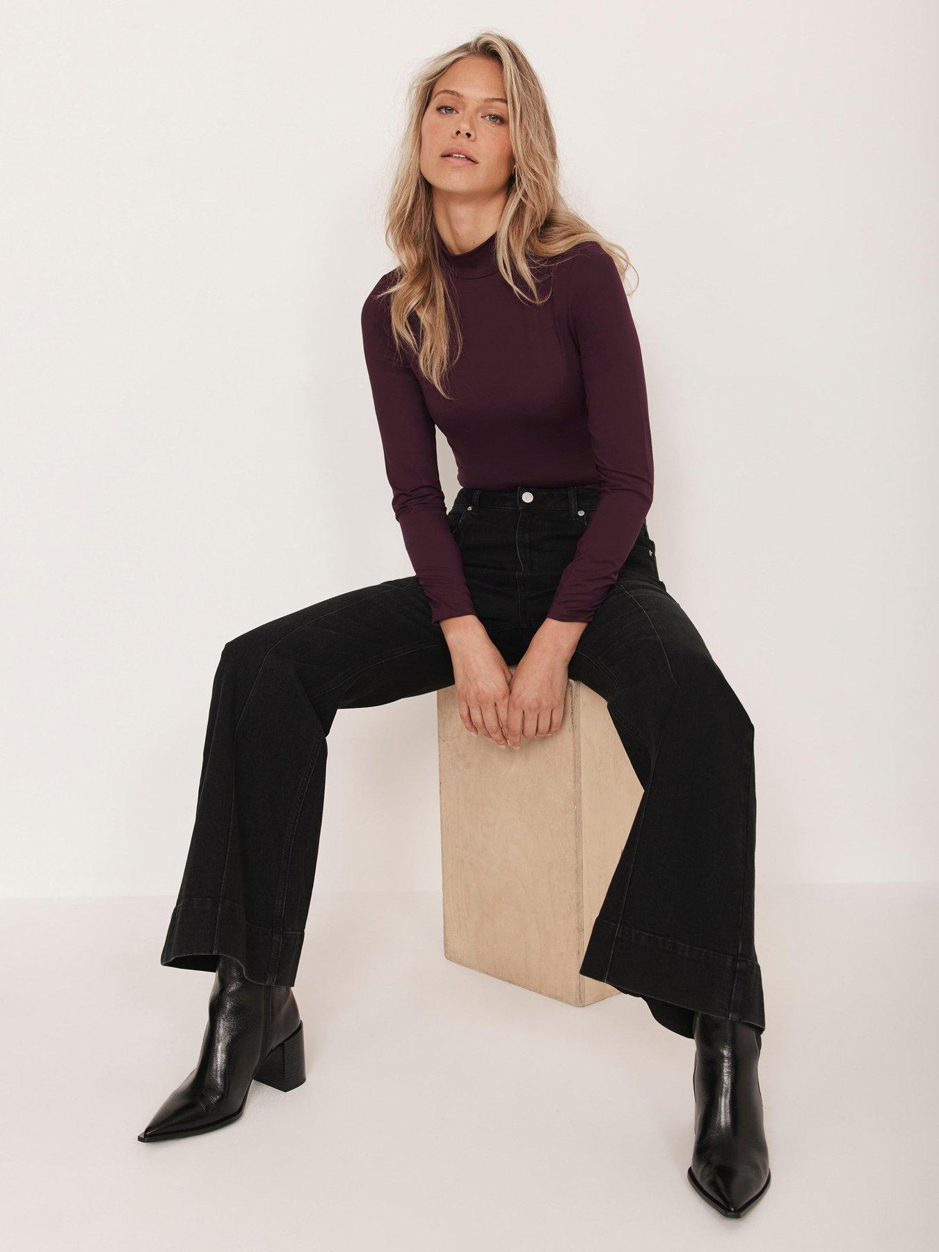 Image 2 of 6 of Mint Velvet High Neck Layering Top - Red