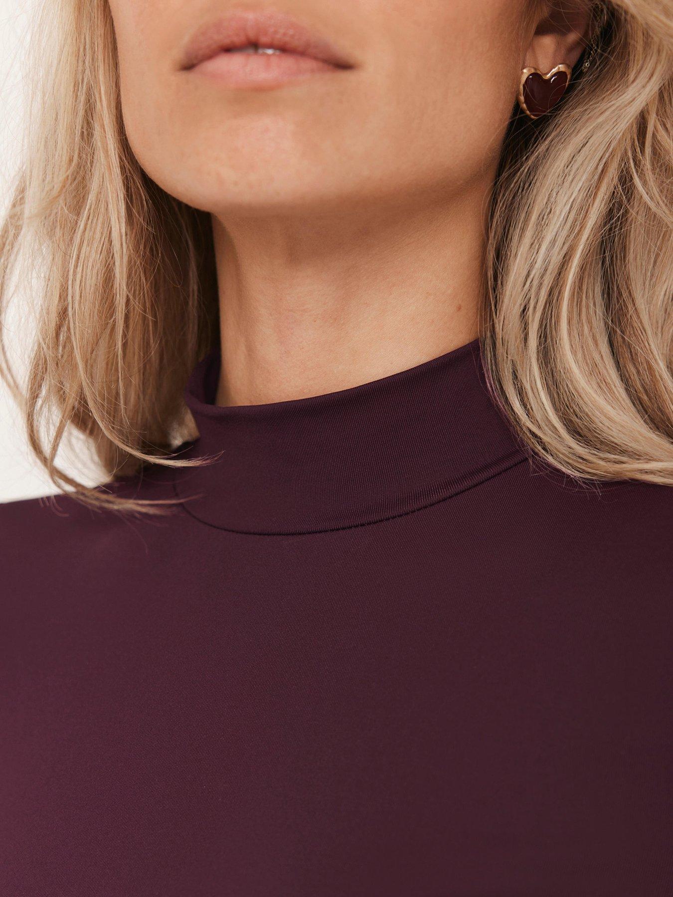 Image 4 of 6 of Mint Velvet High Neck Layering Top - Red
