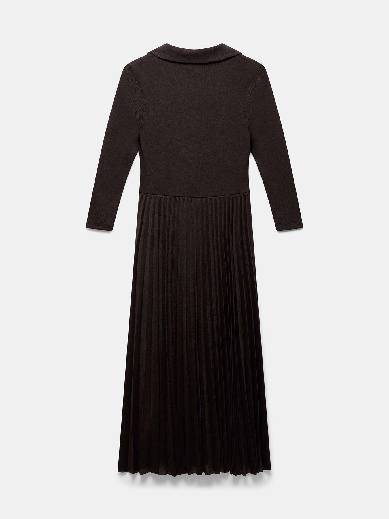 Image 6 of 6 of Mint Velvet Choc Polo Jersey Midi Dress - Brown