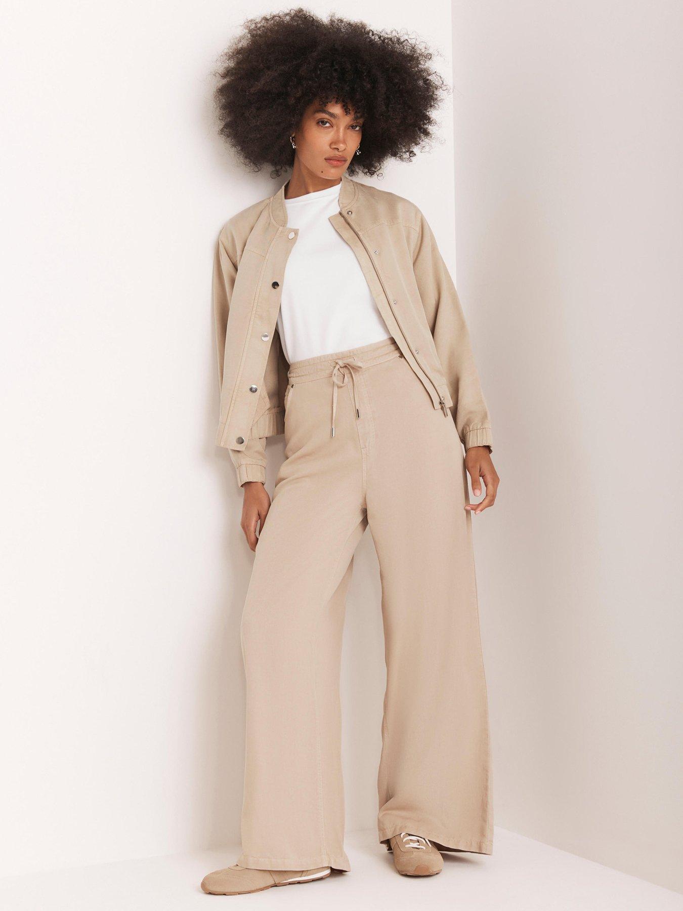 Image 3 of 6 of Mint Velvet Neutral Washed Bomber Jacket - Cream