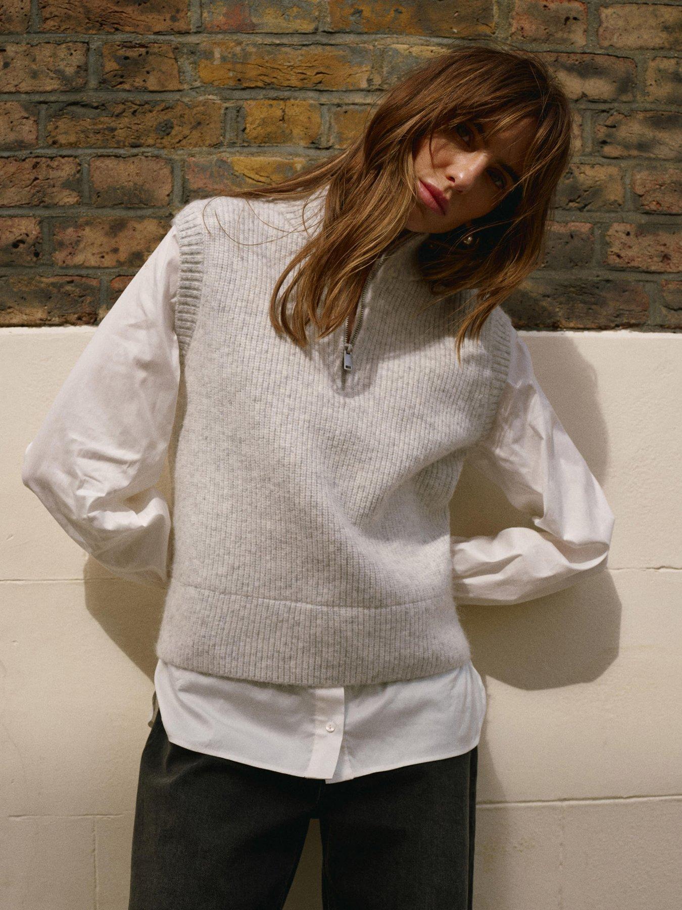 undefined Cosy Woven Mix Jumper - Grey