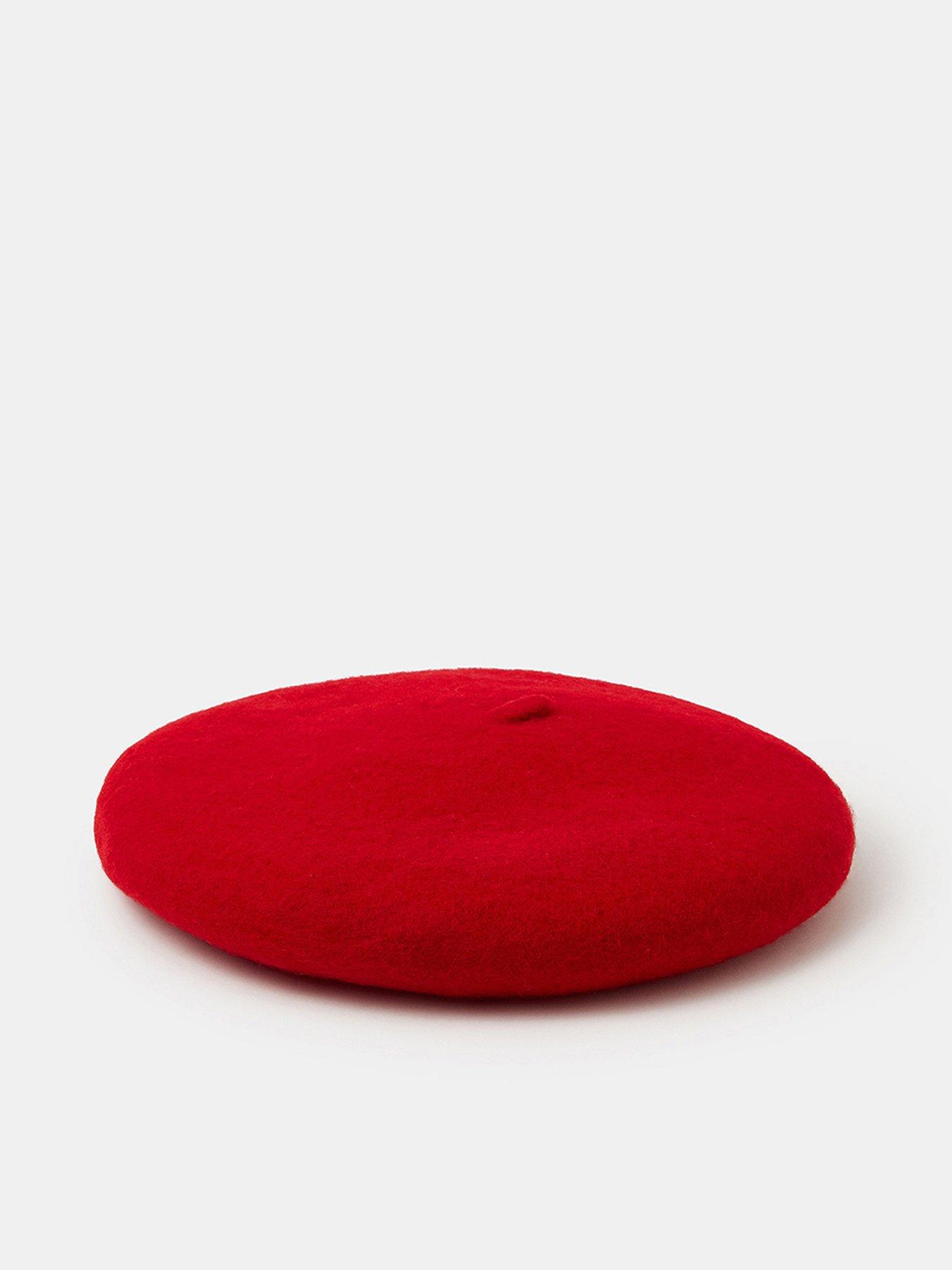 Image 1 of 4 of Accessorize Plain Wool Beret - Black
