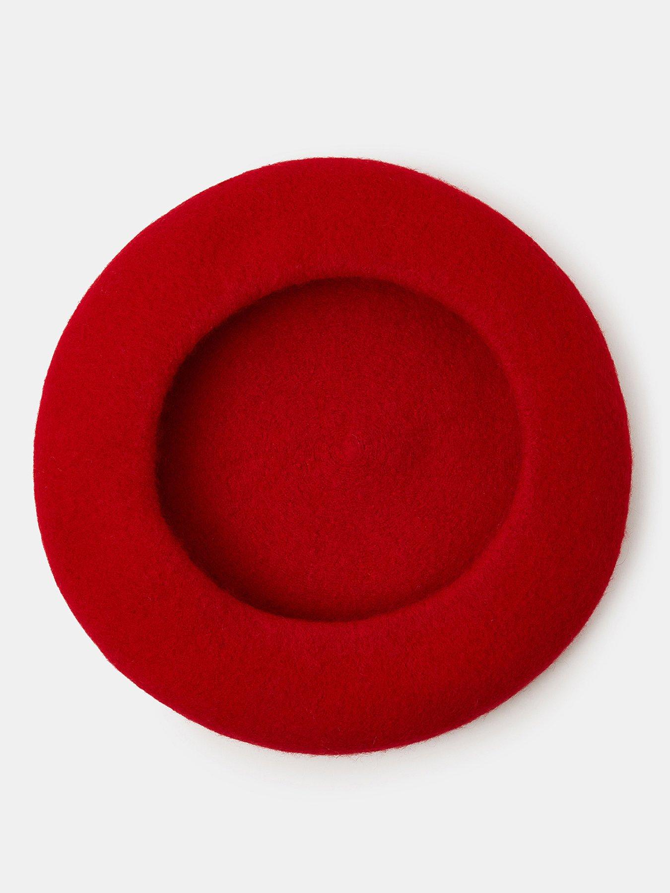 Image 3 of 4 of Accessorize Plain Wool Beret - Black