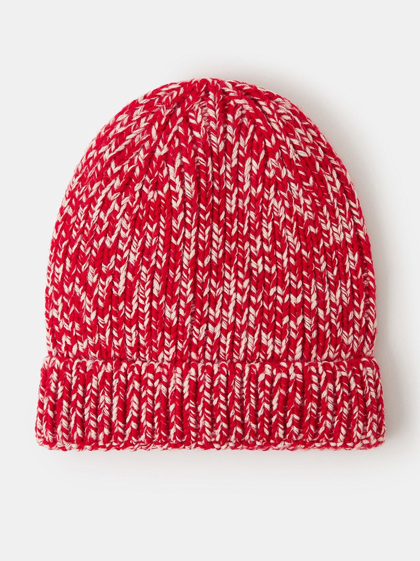 Accessorize Chunky Two Tone Beanie Hat - Red