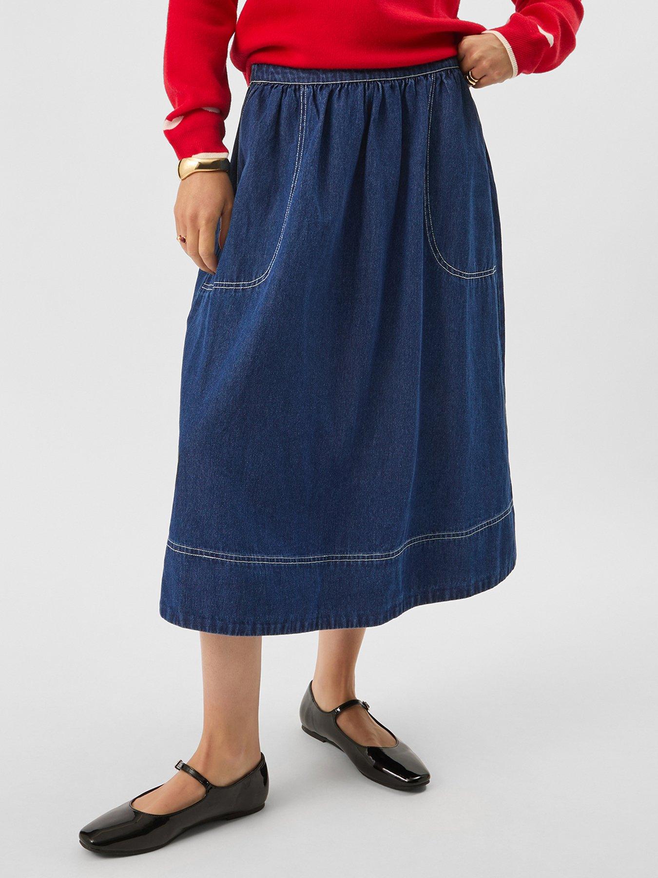 Accessorize Denim Maxi Skirt - Blue