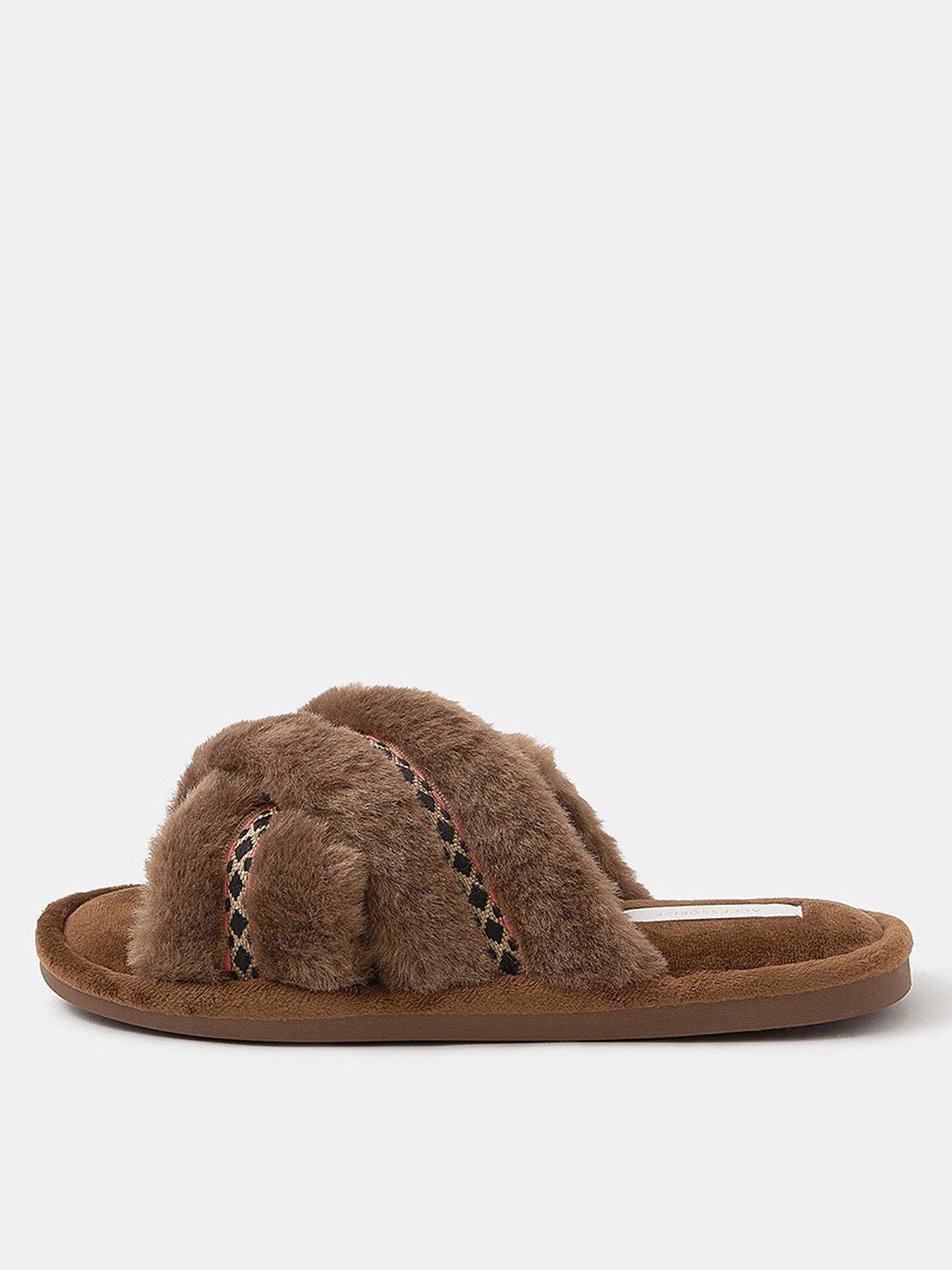 undefined Fluffy Braid Crossover Slide Slippers