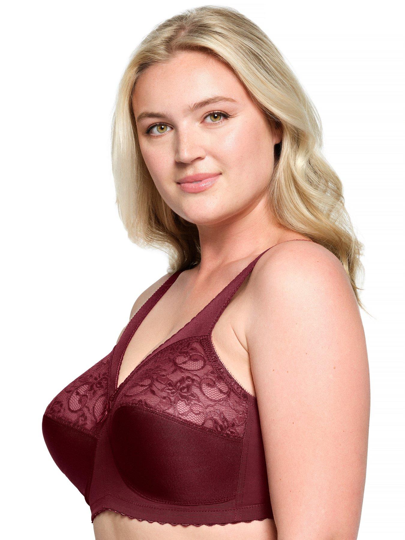 image of glamorise-1000-magic-lift-bra-burgundy