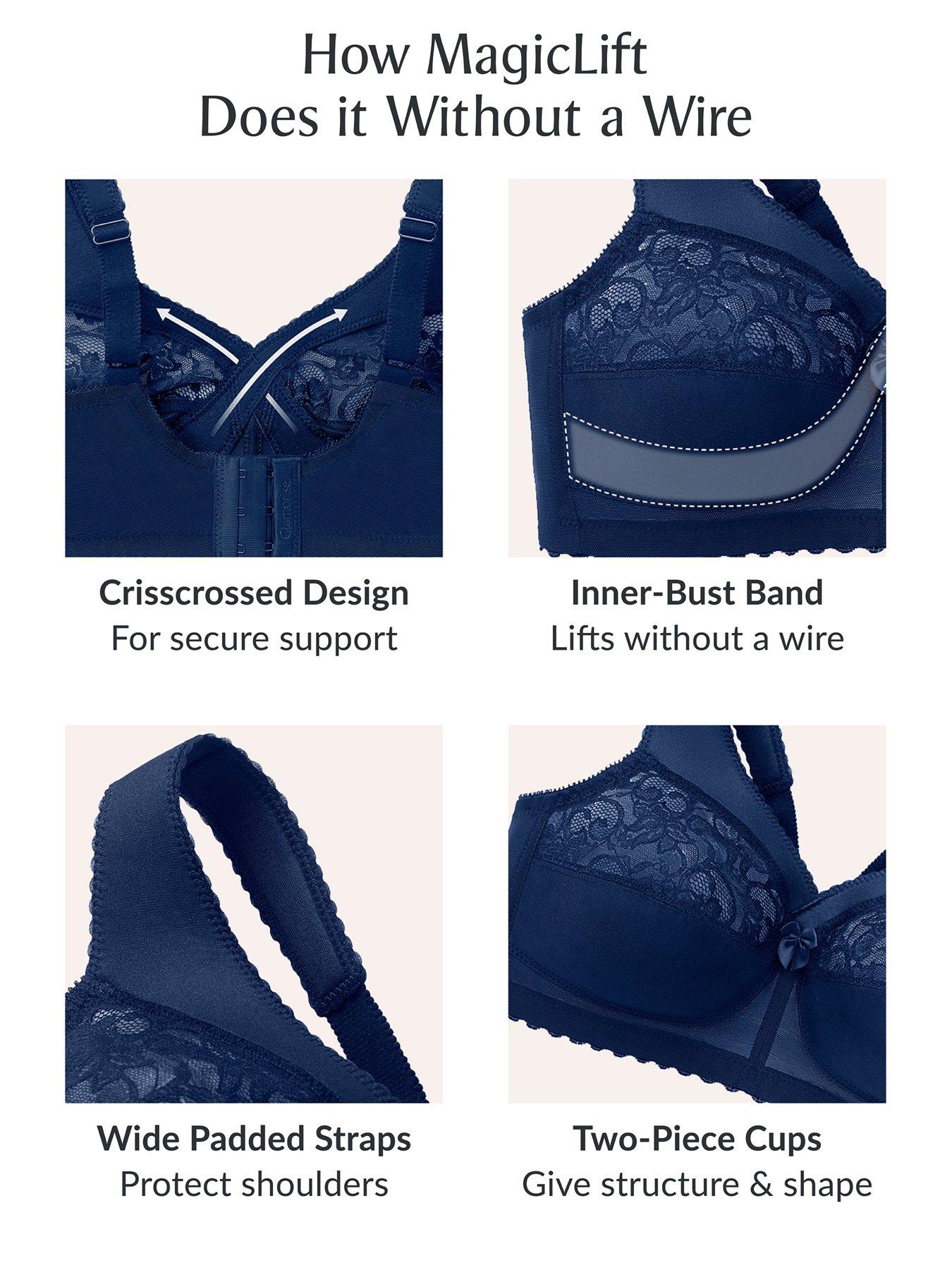Image 6 of 6 of Glamorise 1000 Magic Lift Bra (third Sizes) - Burgundy