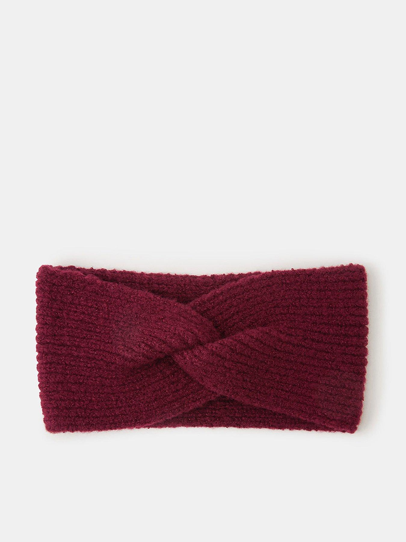  image of accessorize-soft-knit-bando-headband-burgundy