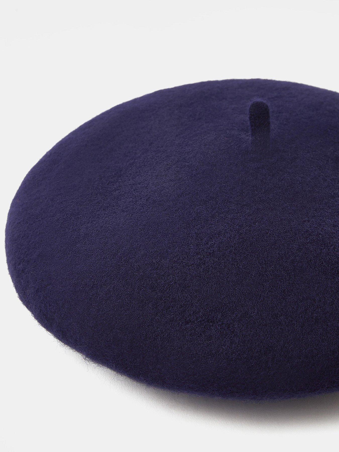 Image 2 of 3 of Accessorize Plain Wool Beret - Navy
