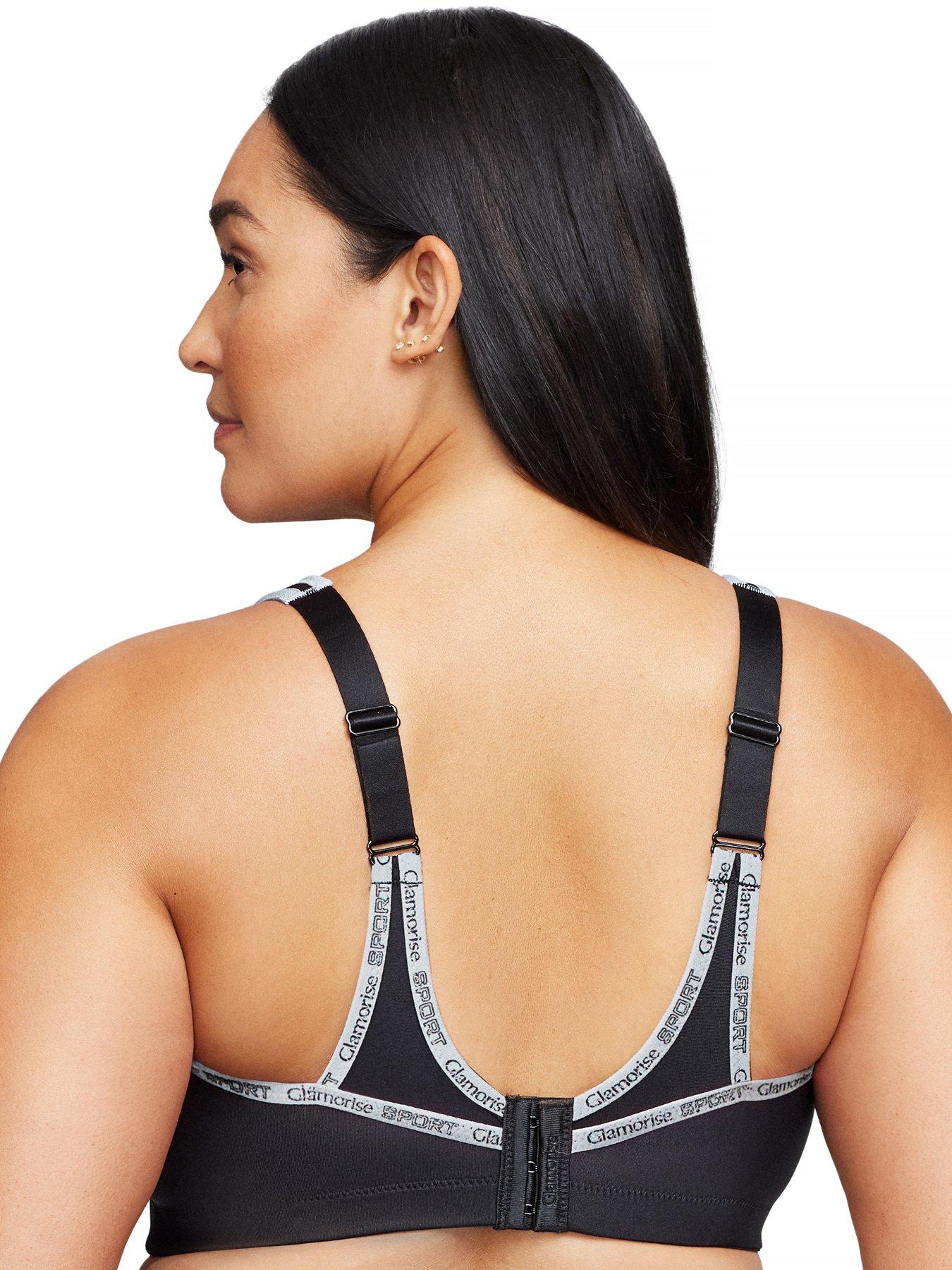  image of glamorise-1066-plus-size-camisole-sport-bra-black