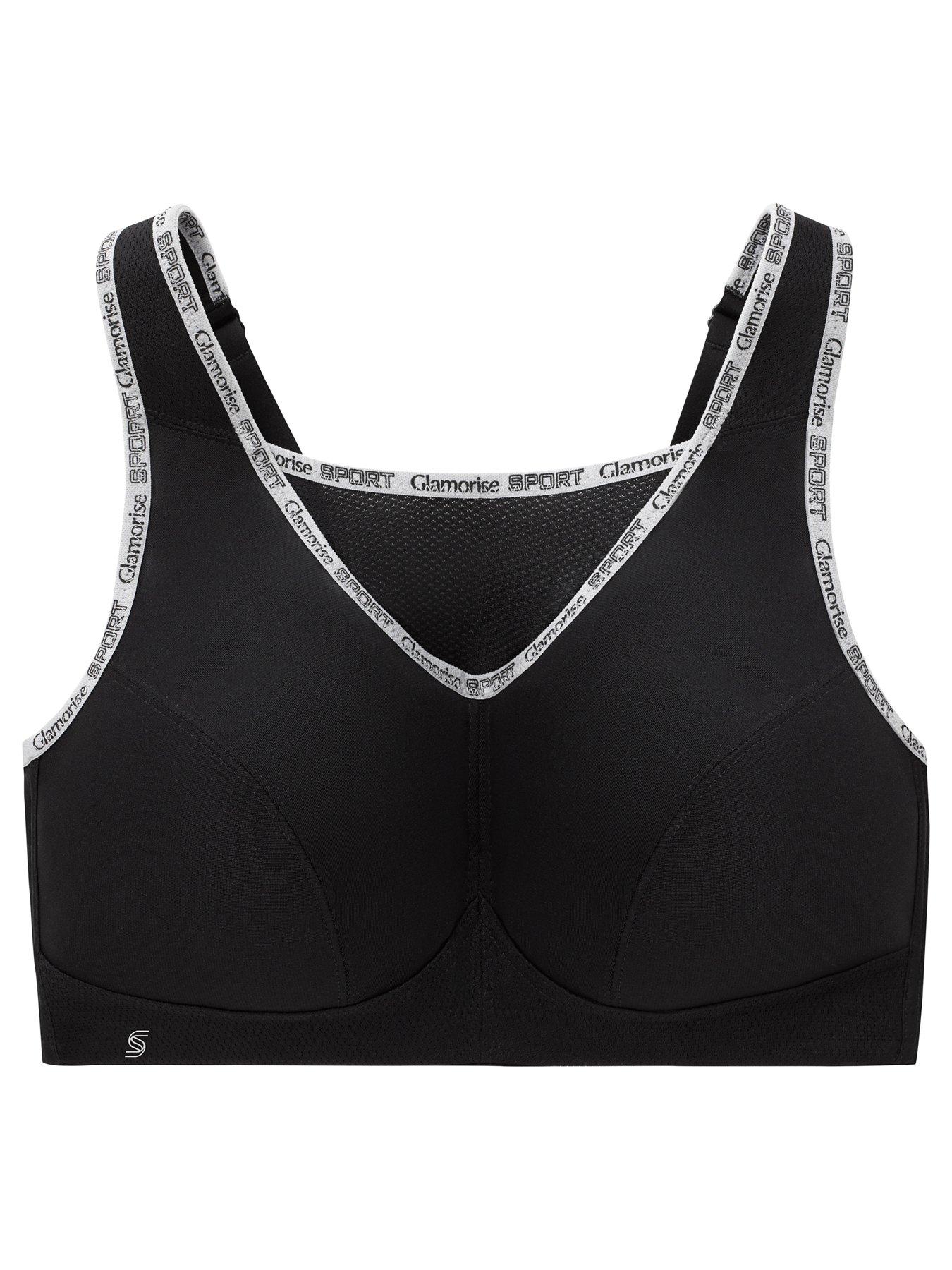  image of glamorise-1066-plus-size-camisole-sport-bra-black