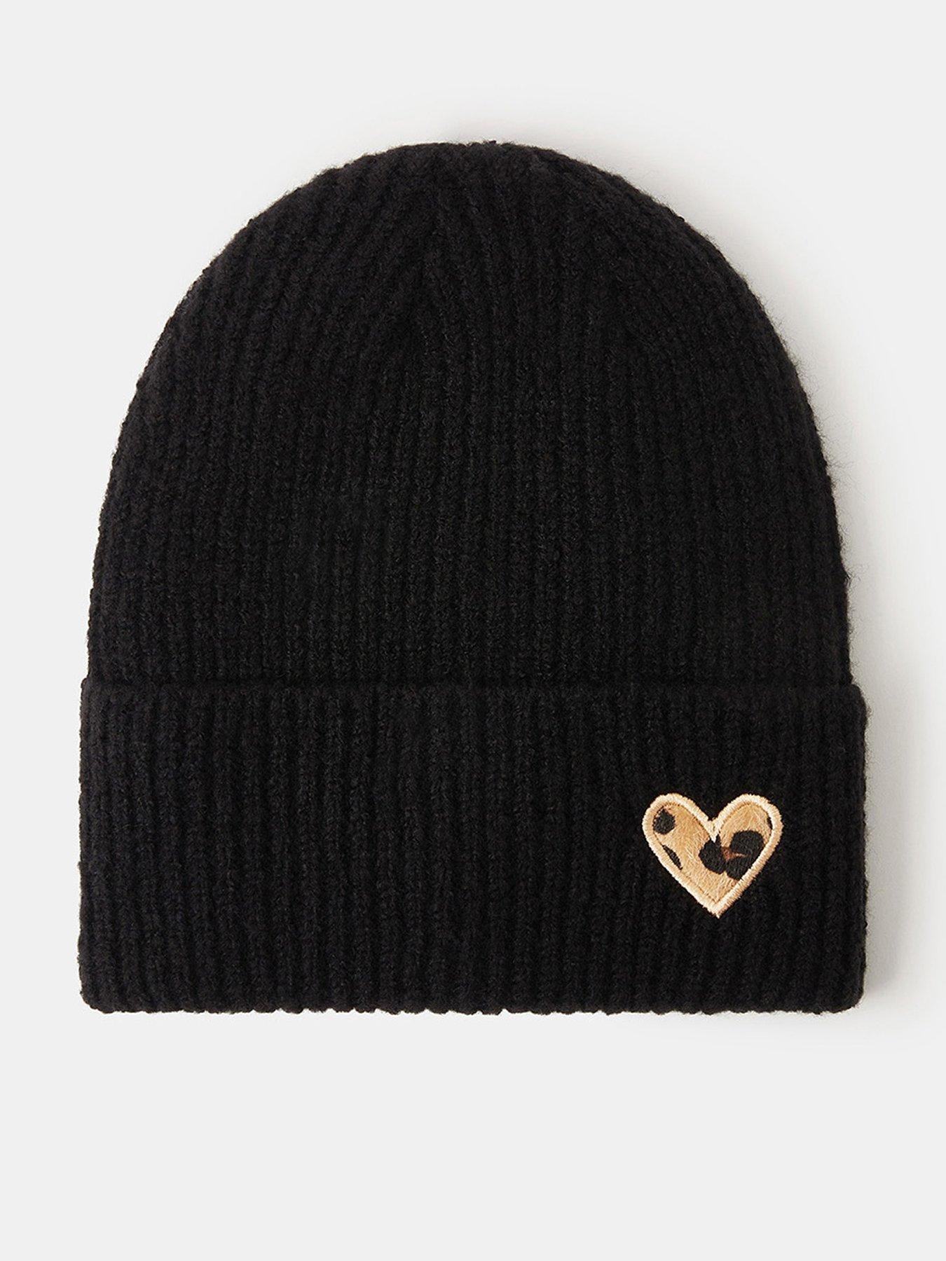 undefined Leopard Heart Beanie Hat