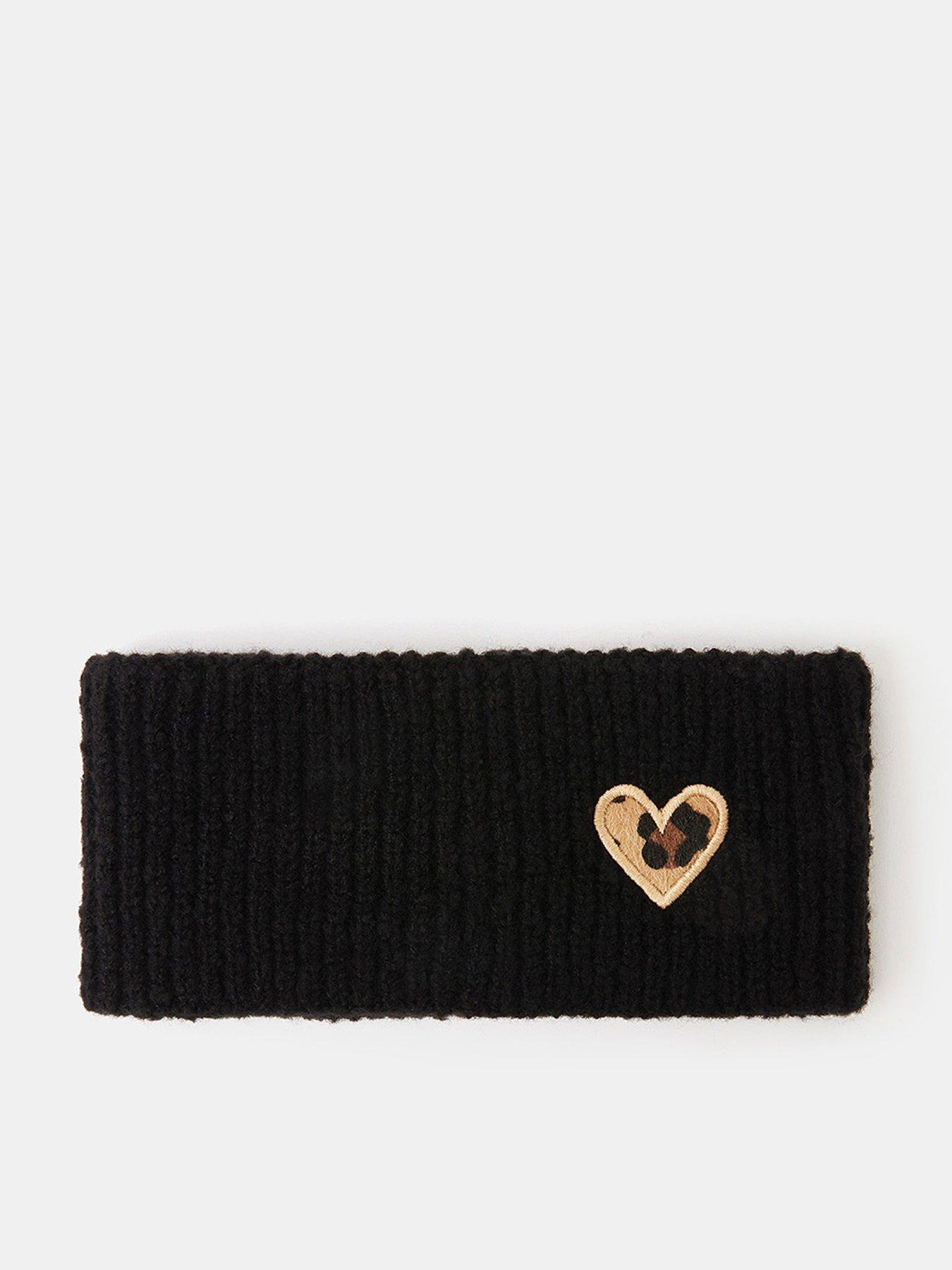 undefined Leopard Heart Knit Bando Headband
