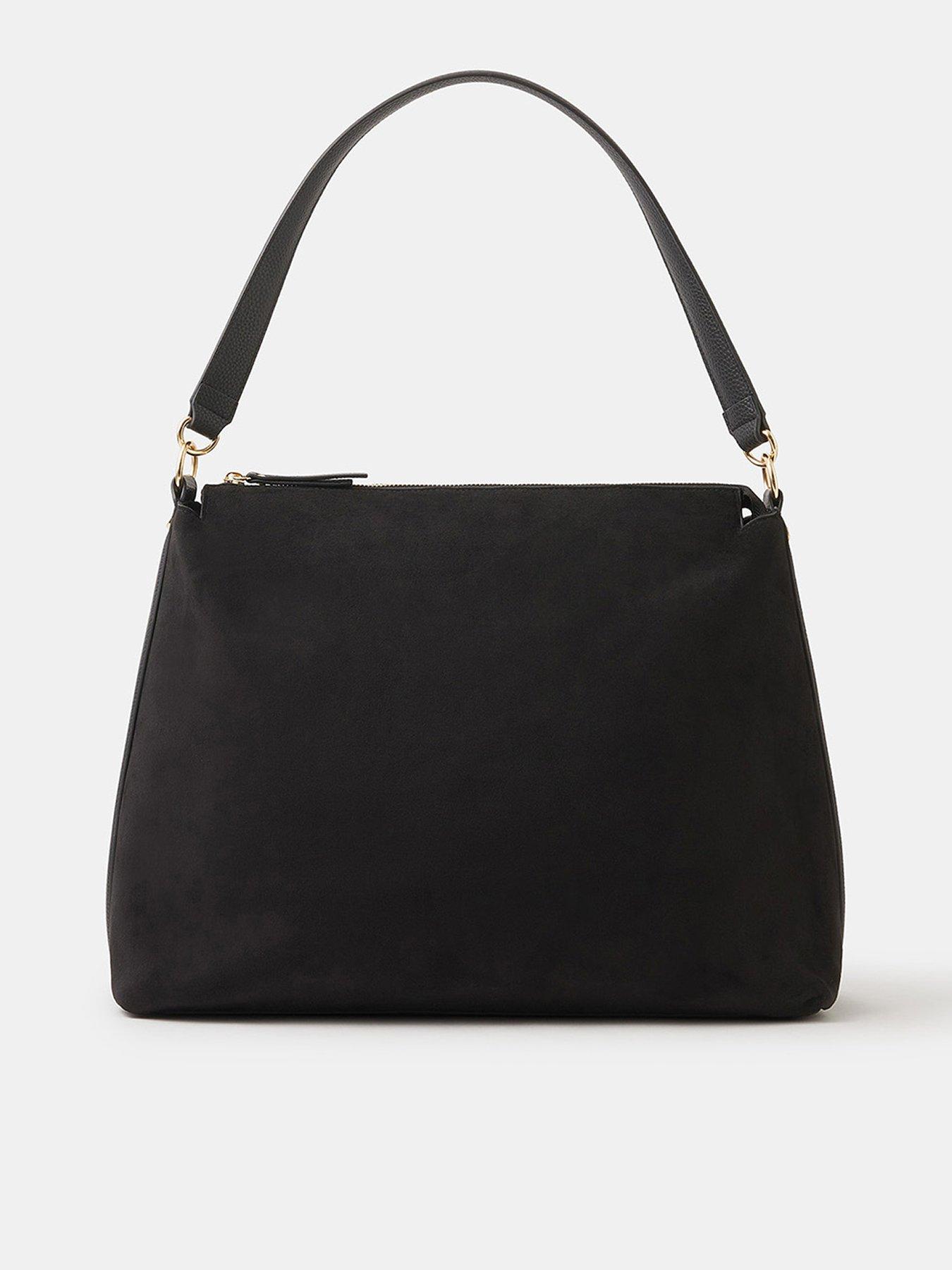 Accessorize Large Slouchy Suedette Handbag - Black