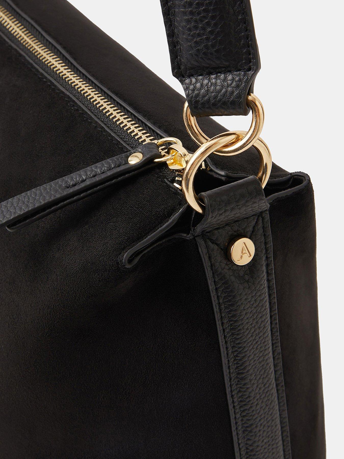  image of accessorize-large-slouchy-suedette-handbag-black