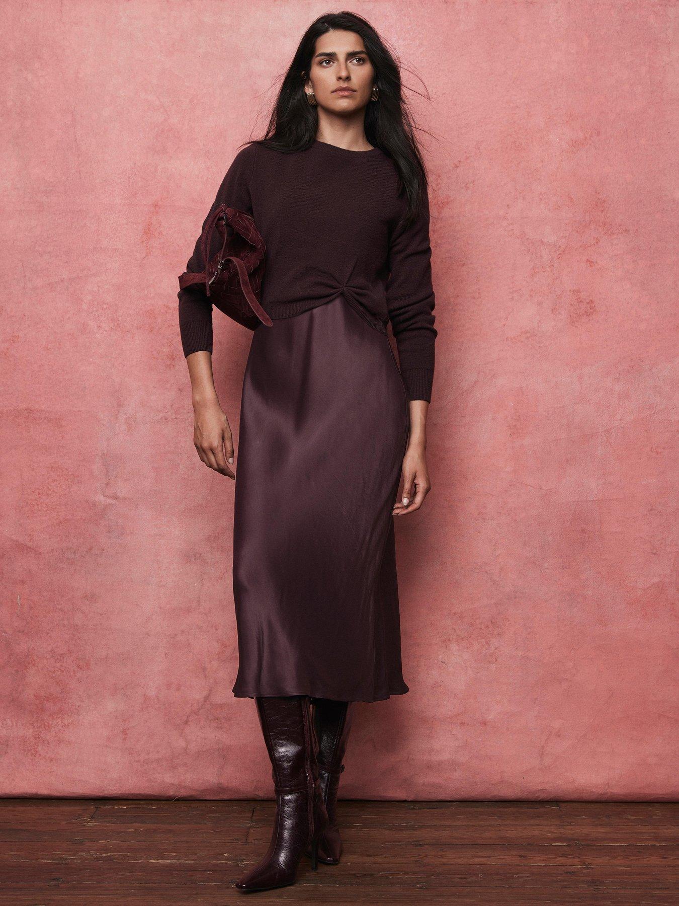 undefined Burgundy Jumper  &  Slip Dress - Red