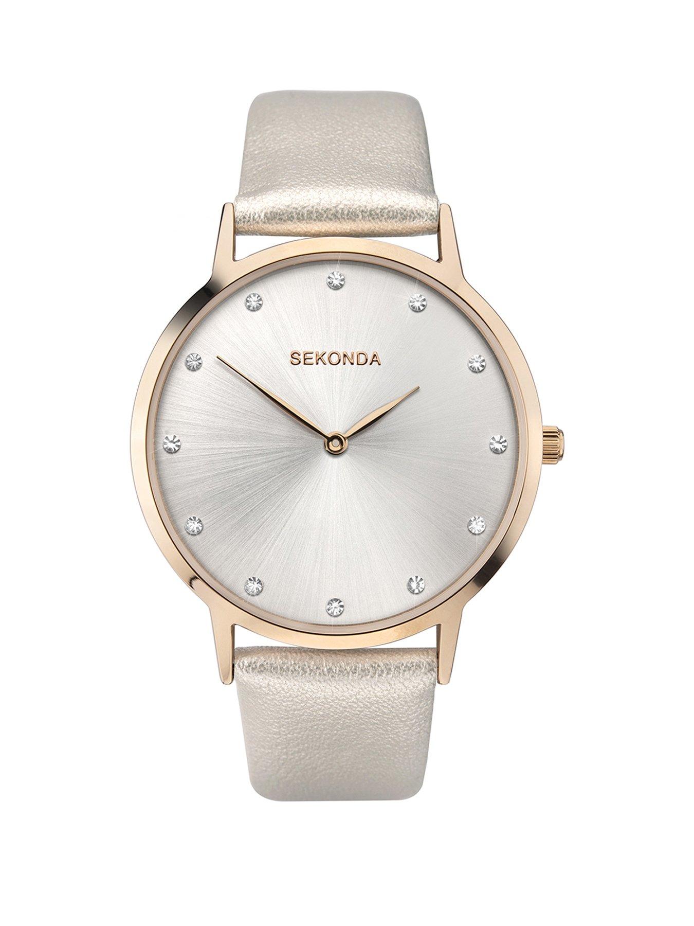 undefined Womens Mia Grey Polyurethane Bracelet with Silver Dial Analogue Watch