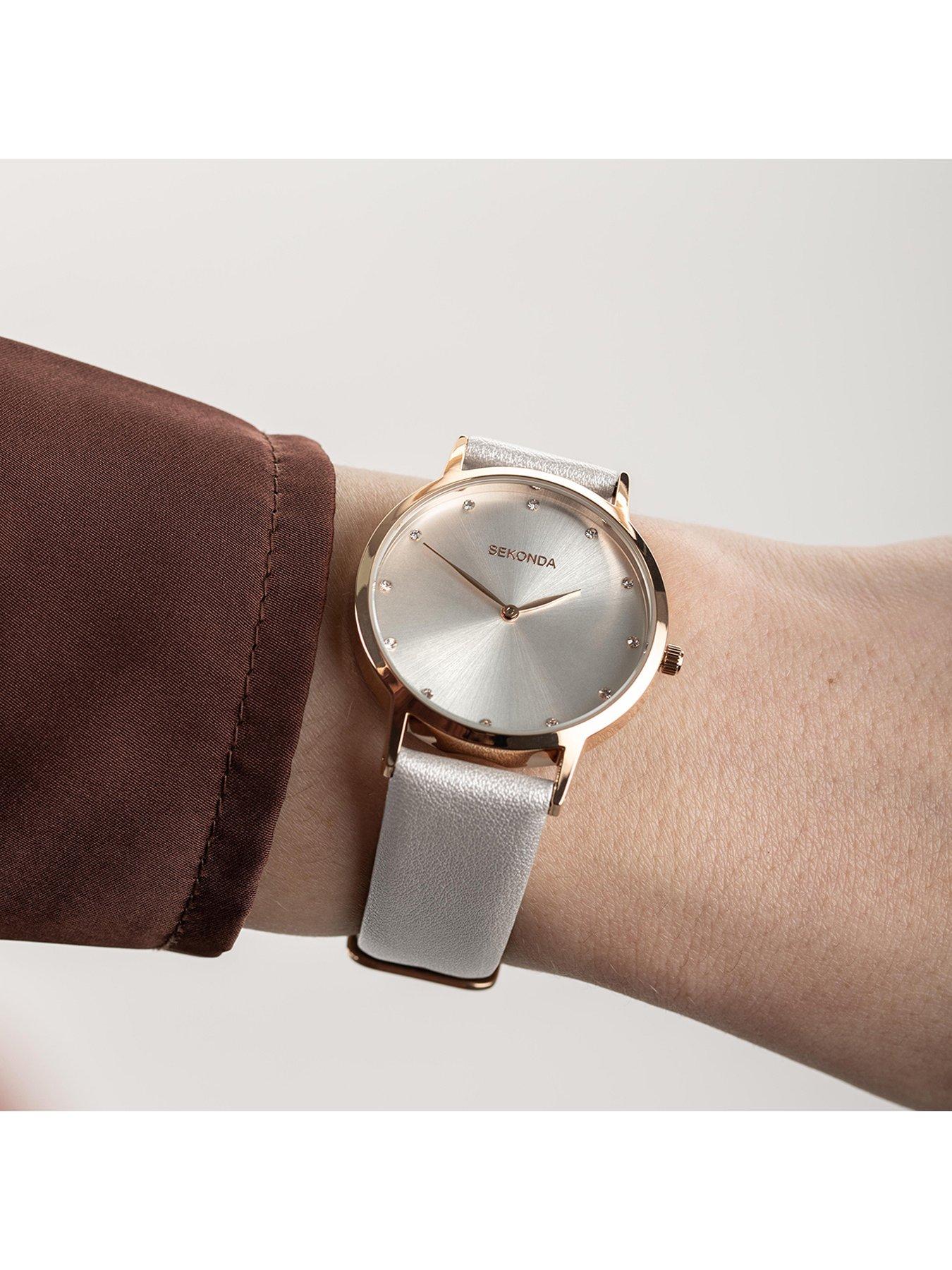 Image 3 of 6 of Sekonda Womens Mia Grey Polyurethane Bracelet with Silver Dial Analogue Watch