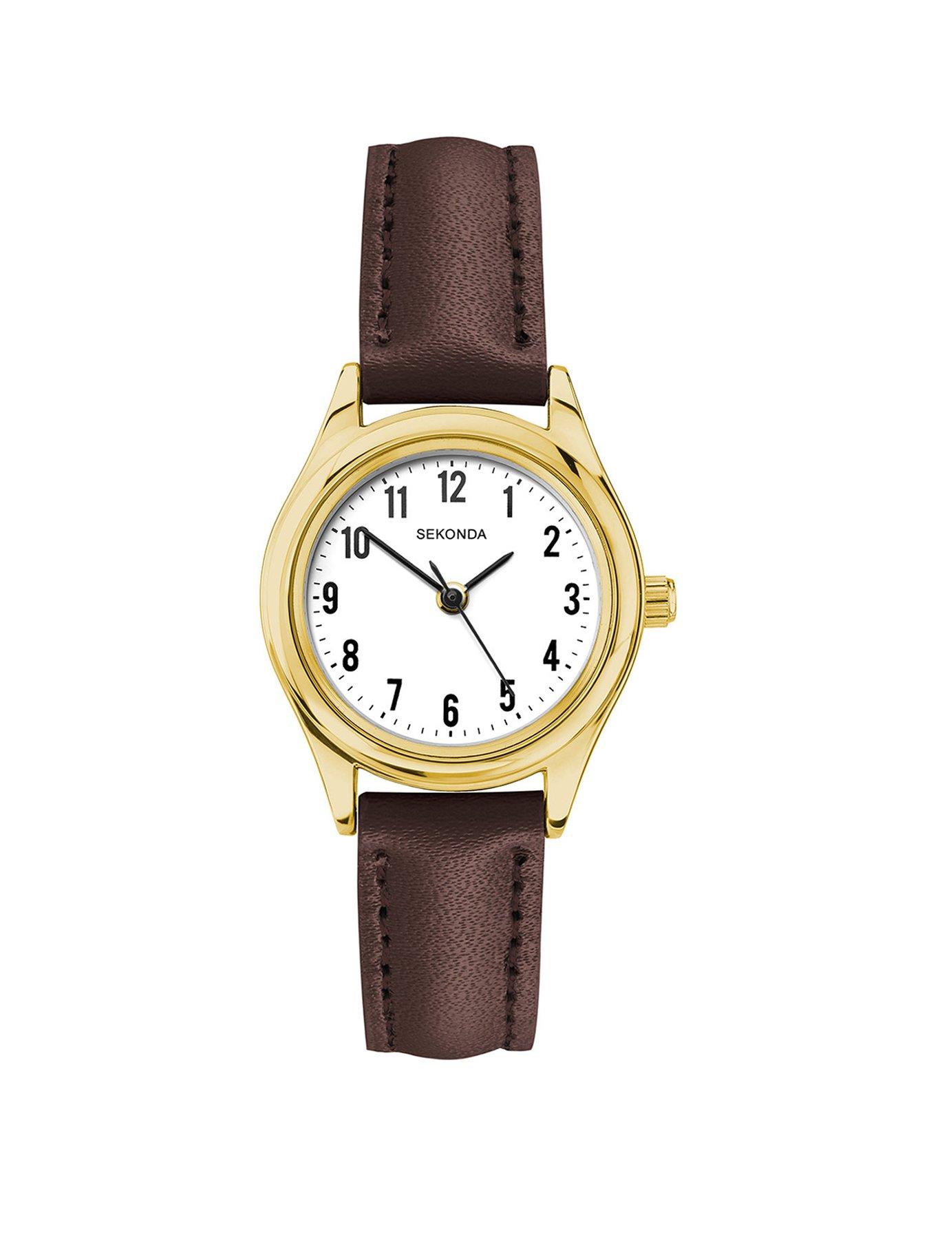 Sekonda Womens Evans Brown Leather Strap with White Dial Analogue Watch