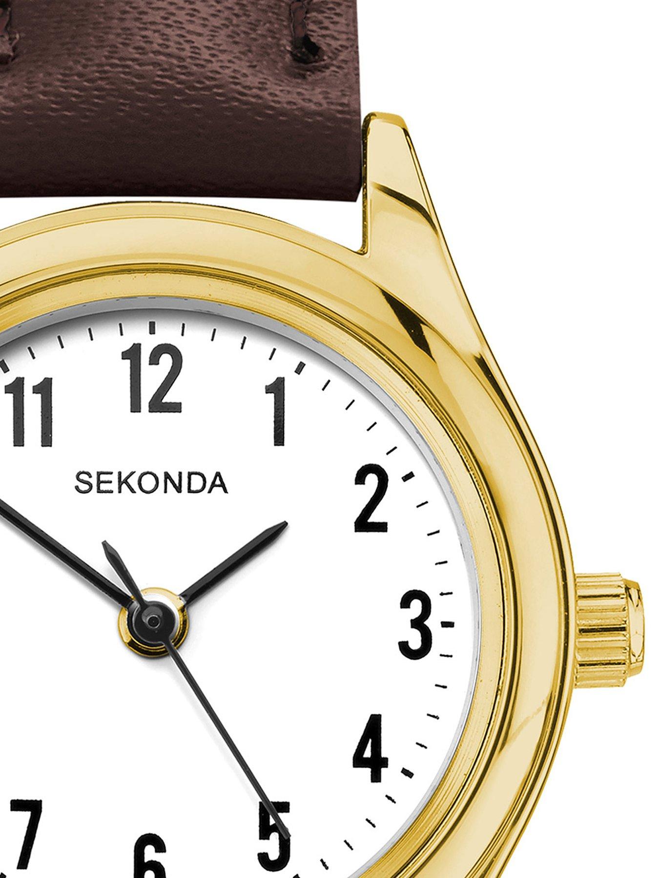 Image 2 of 6 of Sekonda Womens Evans Brown Leather Strap with White Dial Analogue Watch