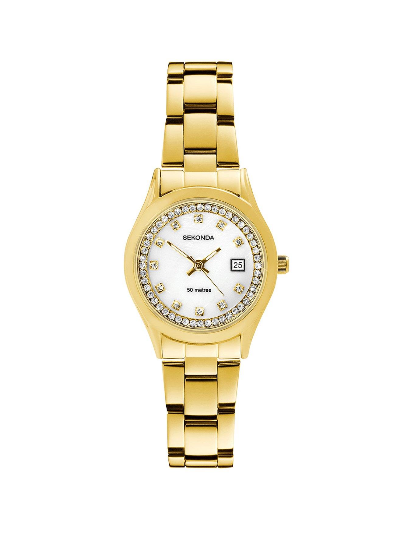 Image 1 of 6 of Sekonda Womens Catherine Gold Stainless Steel Bracelet with White Mother of Pearl Dial Analogue Watch