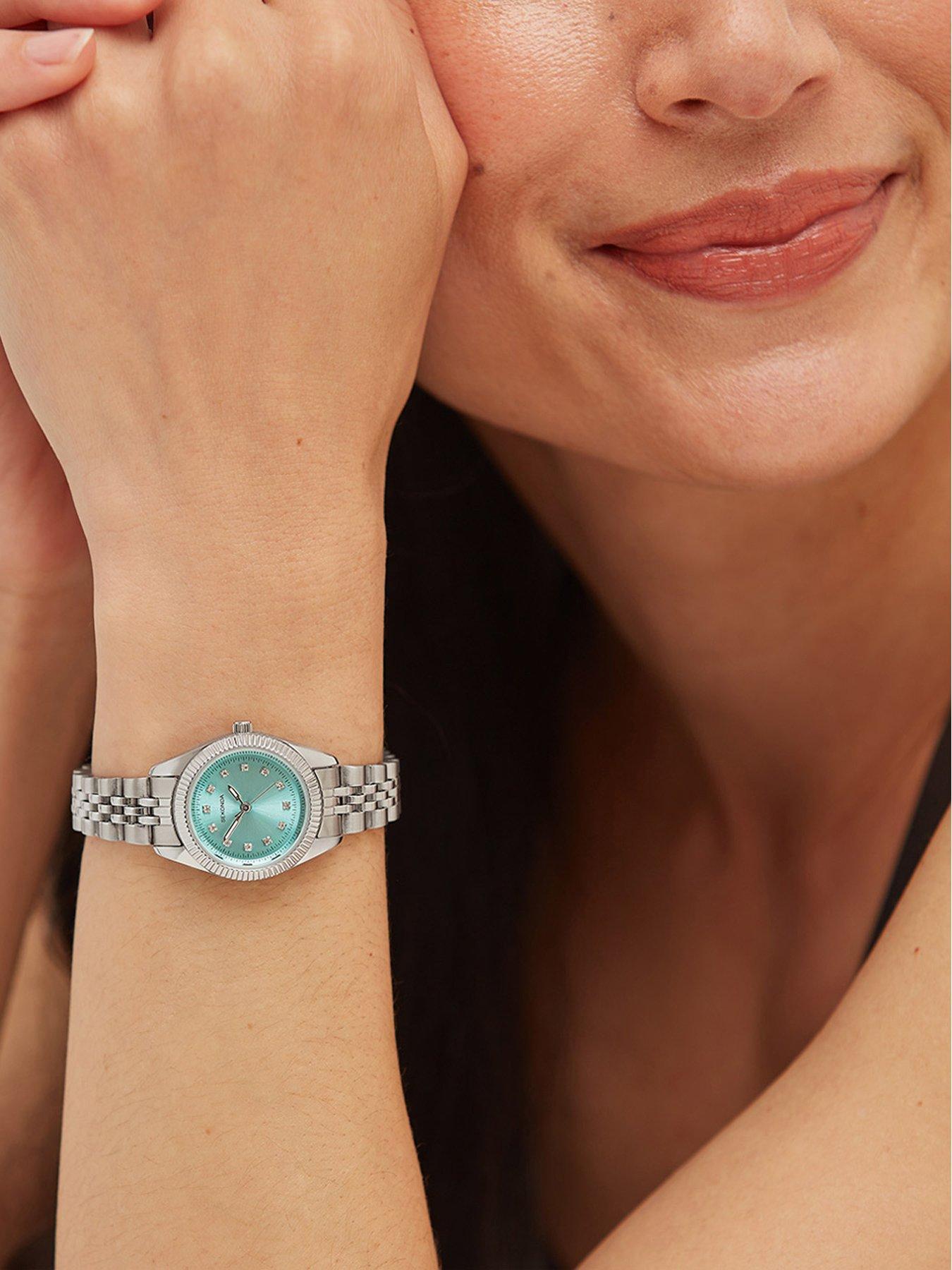 Image 3 of 6 of Sekonda Womens Francis Silver Stainless Steel Bracelet with Blue Dial Analogue Watch