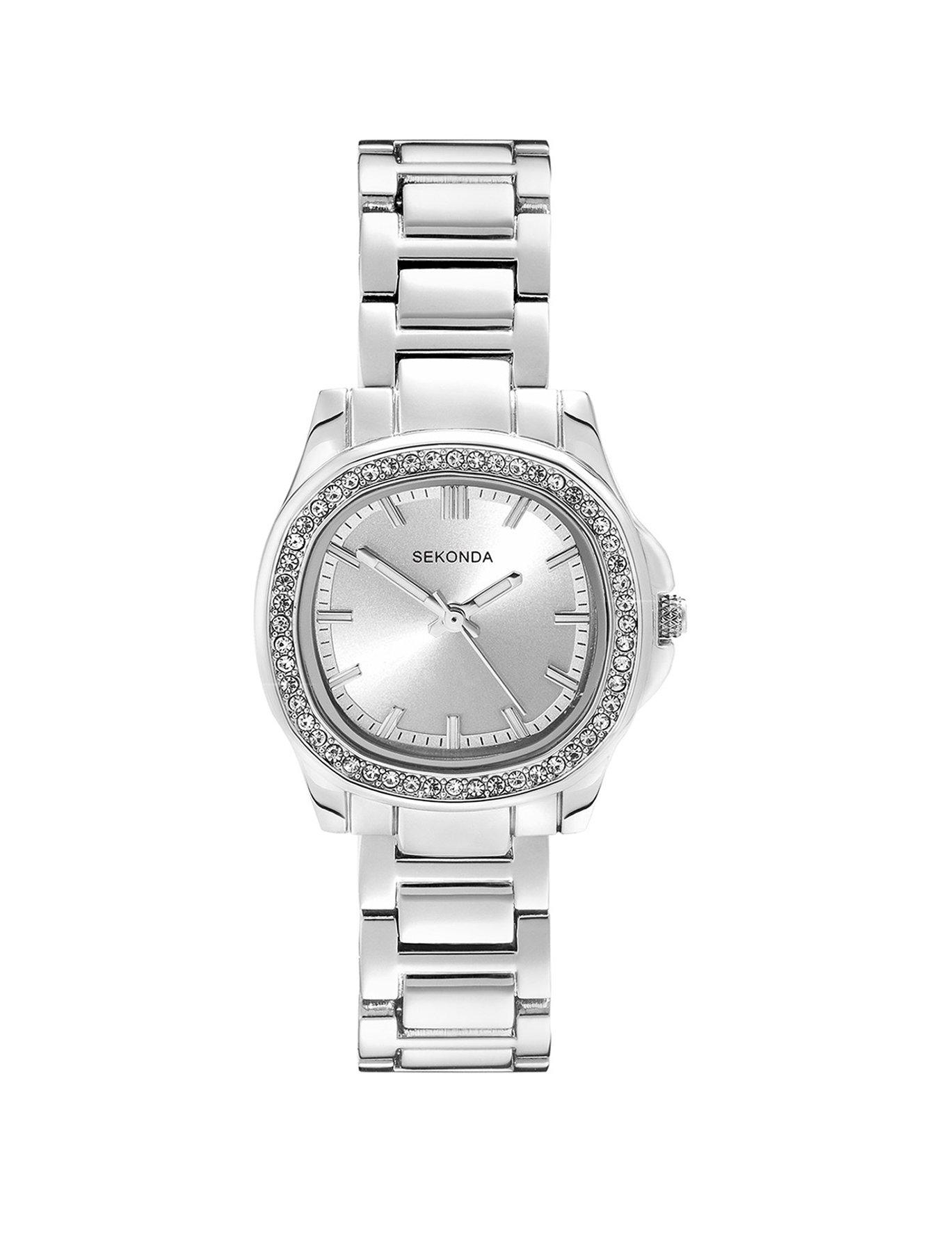 undefined Womens Octaire Silver Stainless Steel Bracelet with Silver Dial Analogue Watch