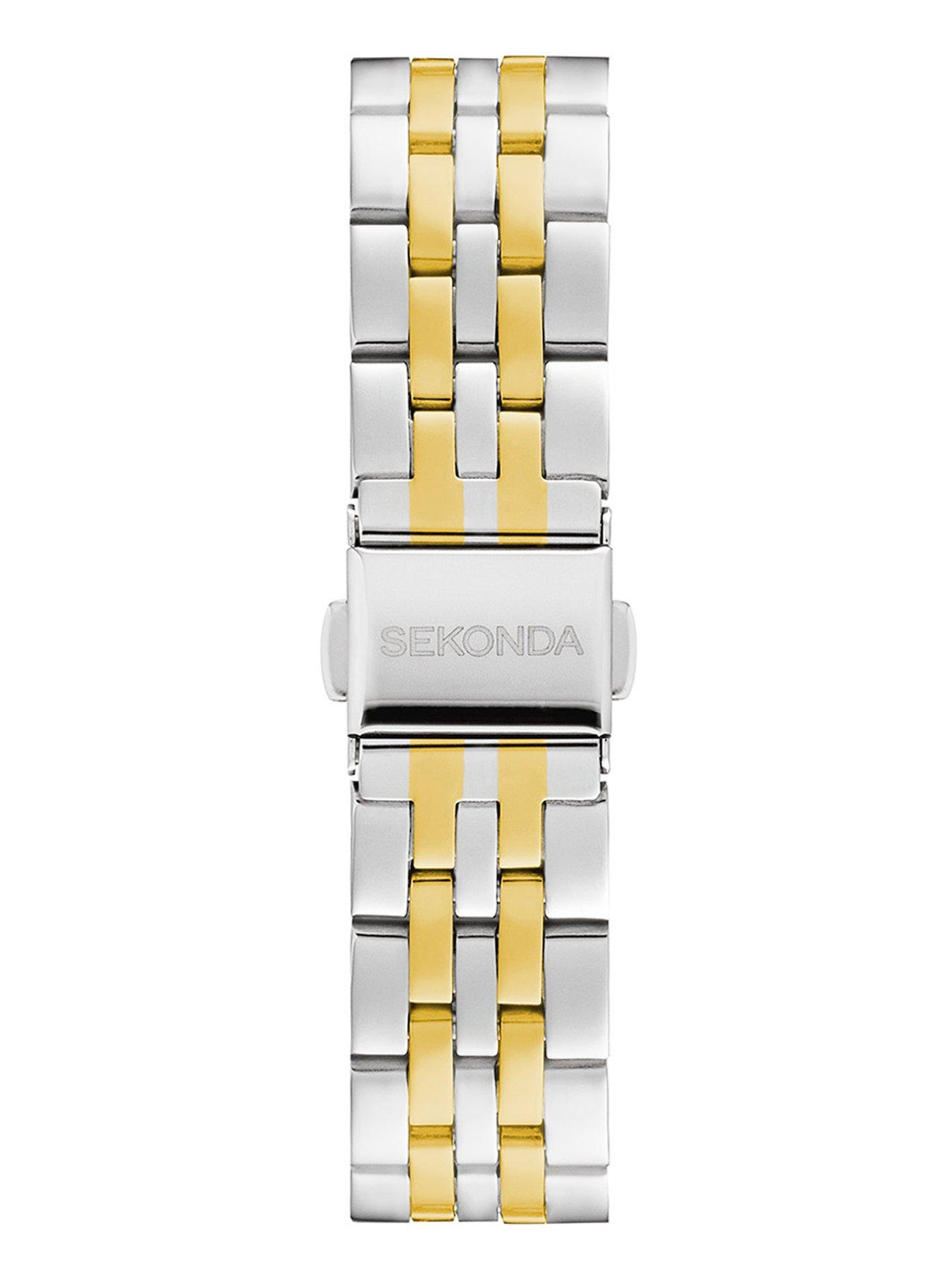  image of sekonda-unisex-track-two-tone-alloy-bracelet-with-lcd-dial-smartwatch