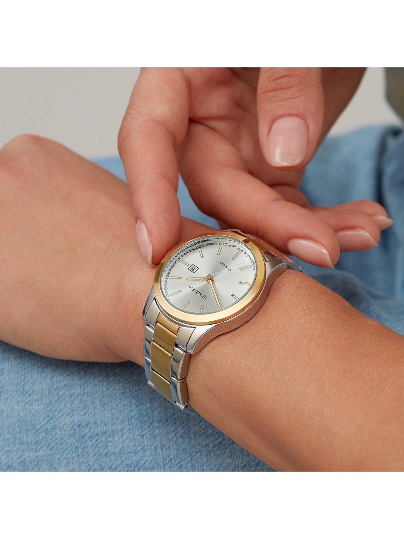 Image 3 of 6 of Sekonda Womens Taylor Two Tone Stainless Steel Bracelet with Silver Dial Analogue Watch