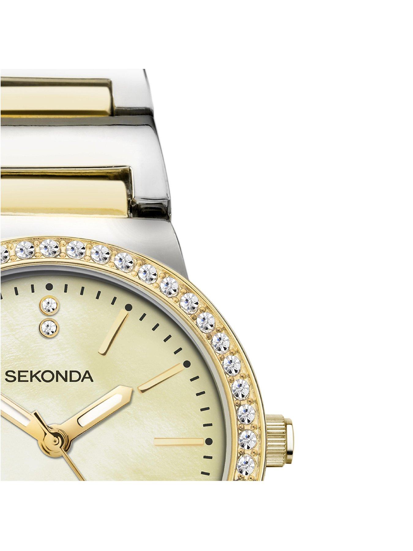 Image 2 of 7 of Sekonda Womens Amelia Two Tone Alloy Bracelet with Champagne Dial Analogue Watch