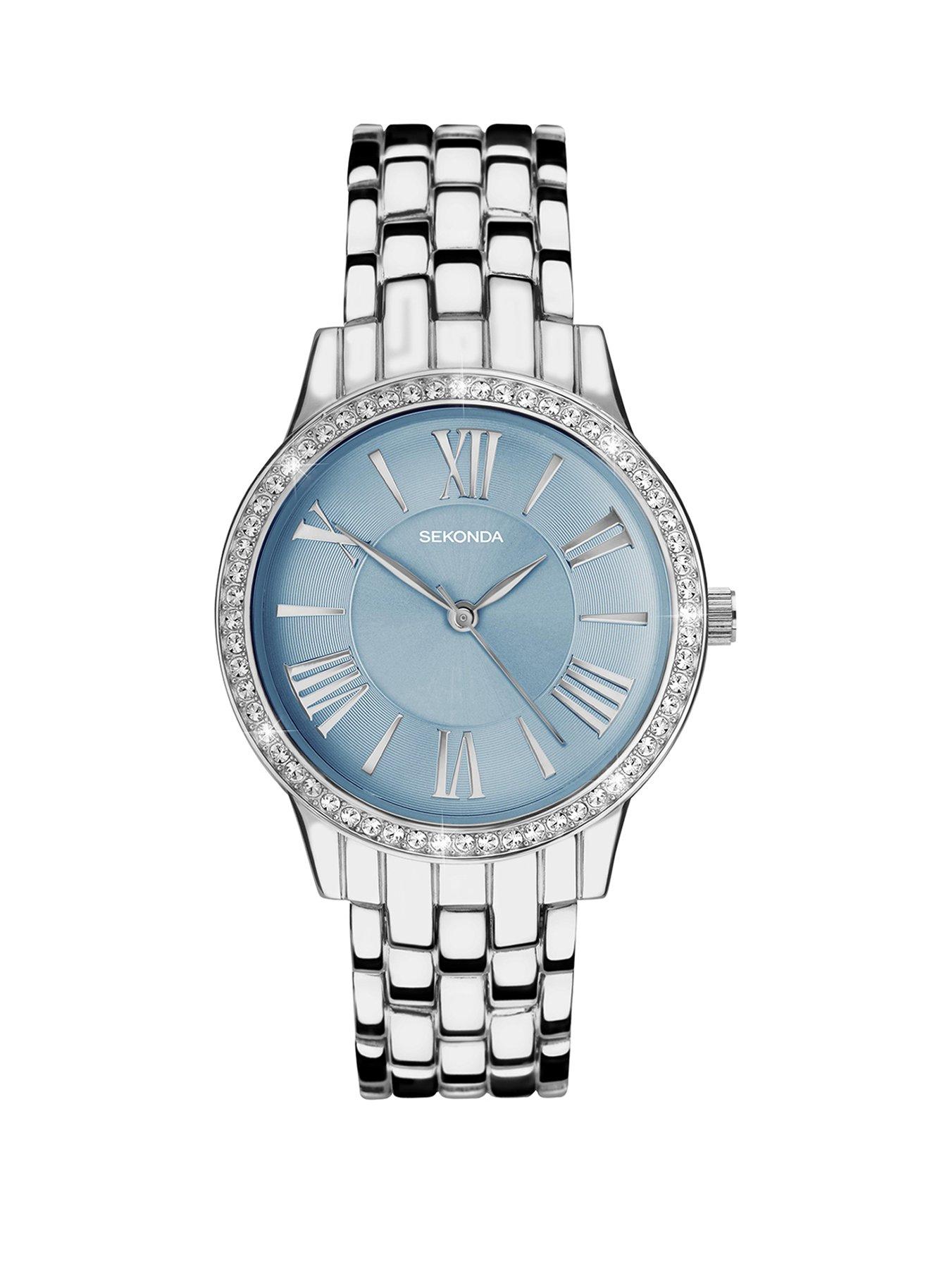 undefined Womens Charlotte Silver Alloy Bracelet with Light Blue Dial Analogue Watch