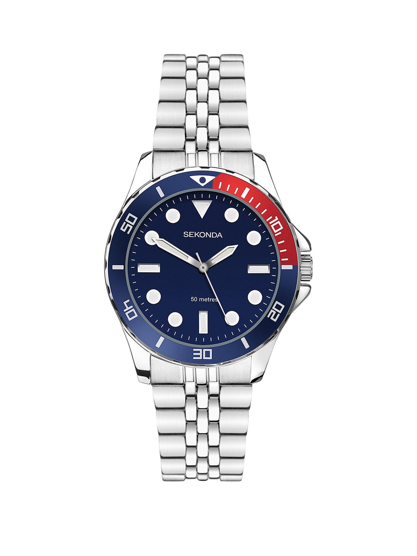 Sekonda Womens Balearic Silver Stainless Steel Bracelet with Blue Dial Analogue Watch