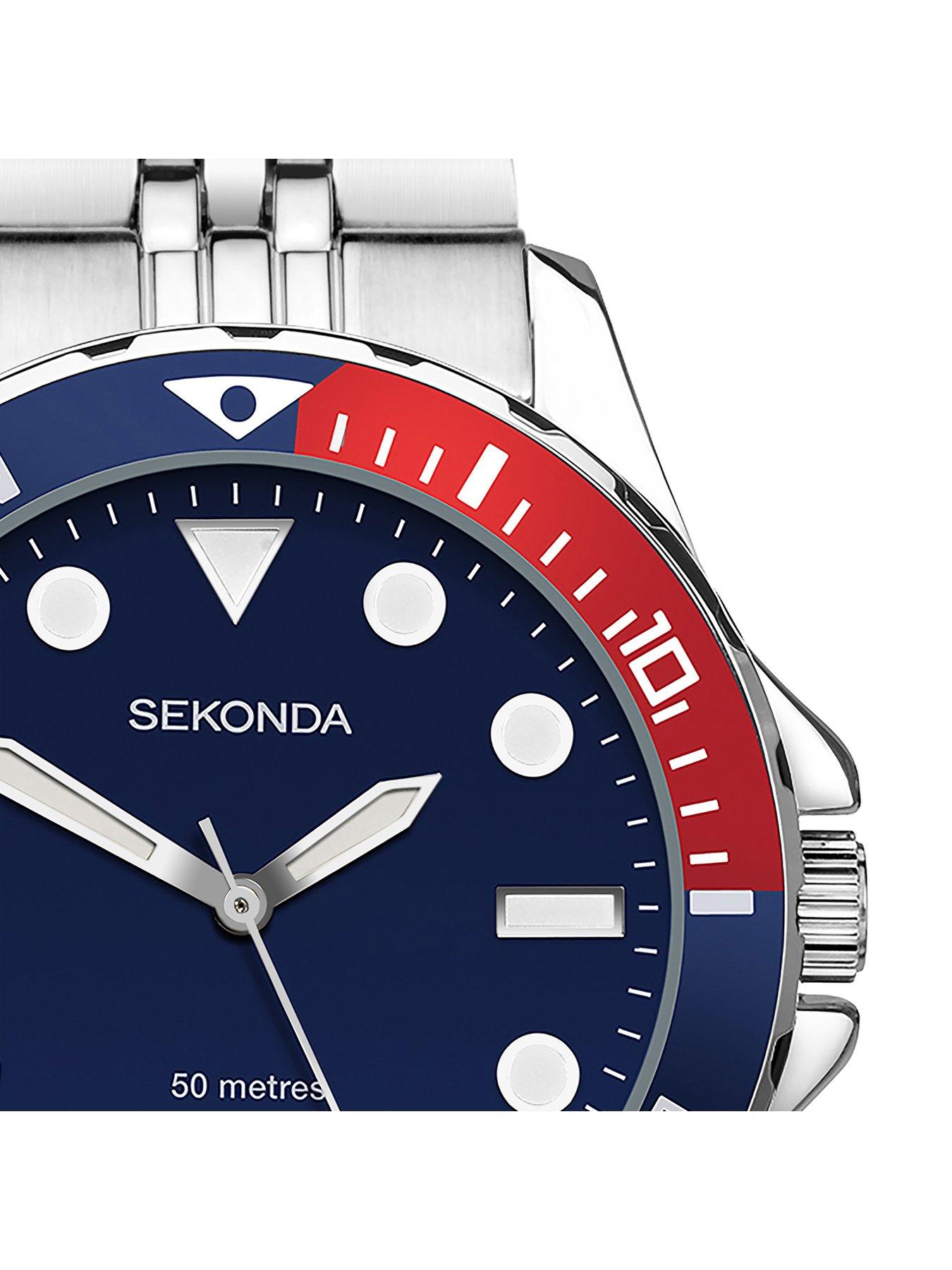 Image 2 of 6 of Sekonda Womens Balearic Silver Stainless Steel Bracelet with Blue Dial Analogue Smartwatch