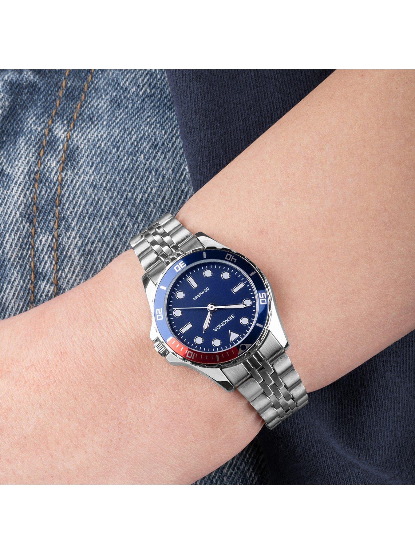 Image 3 of 6 of Sekonda Womens Balearic Silver Stainless Steel Bracelet with Blue Dial Analogue Smartwatch