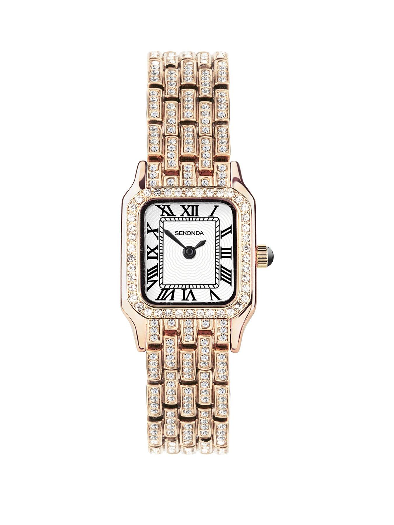 undefined Womens Monica Rose Gold Alloy Bracelet with White Dial Analogue Smartwatch