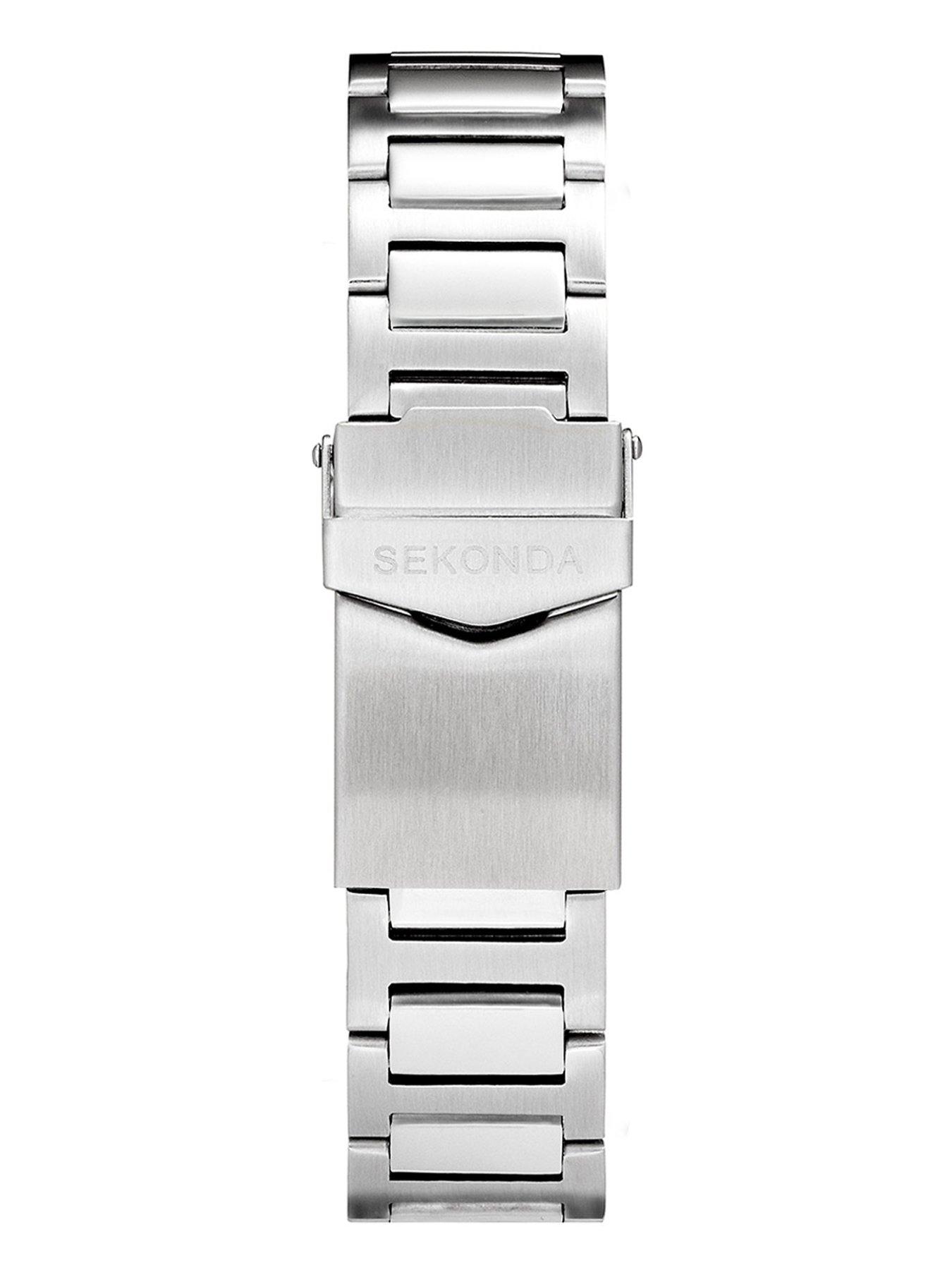 Image 6 of 6 of Sekonda Mens Octaire Silver Stainless Steel Bracelet with Blue Dial Analogue Watch