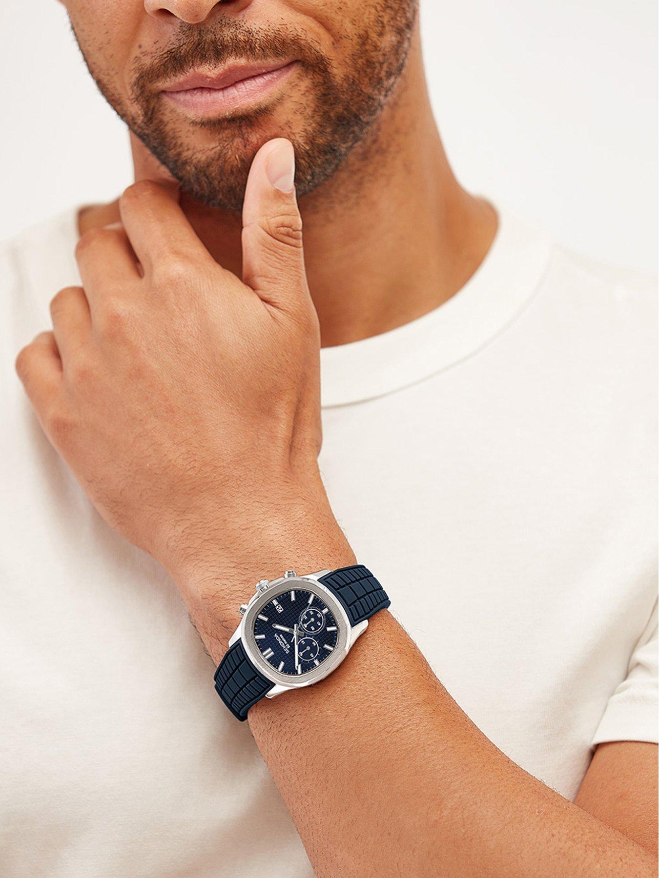 Image 3 of 6 of Sekonda Mens Octaire Blue Silicone Strap with Blue Dial Chronograph Watch